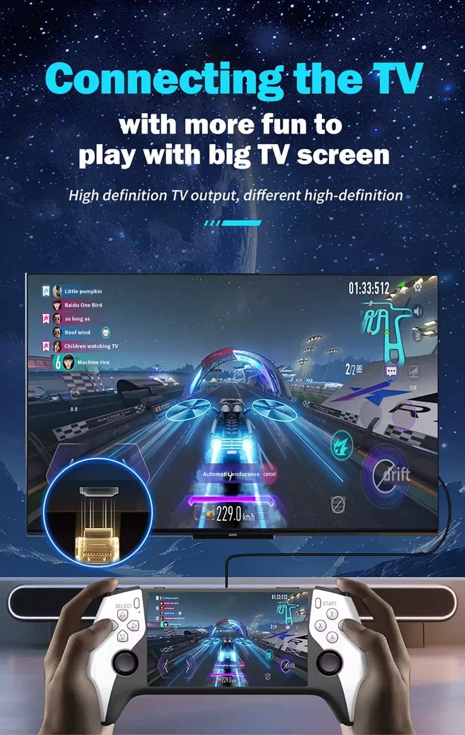 SF3500 5” IPS Handheld Game Console 64G 3000mAh Retro Player Xmas PARTY GIFTS
