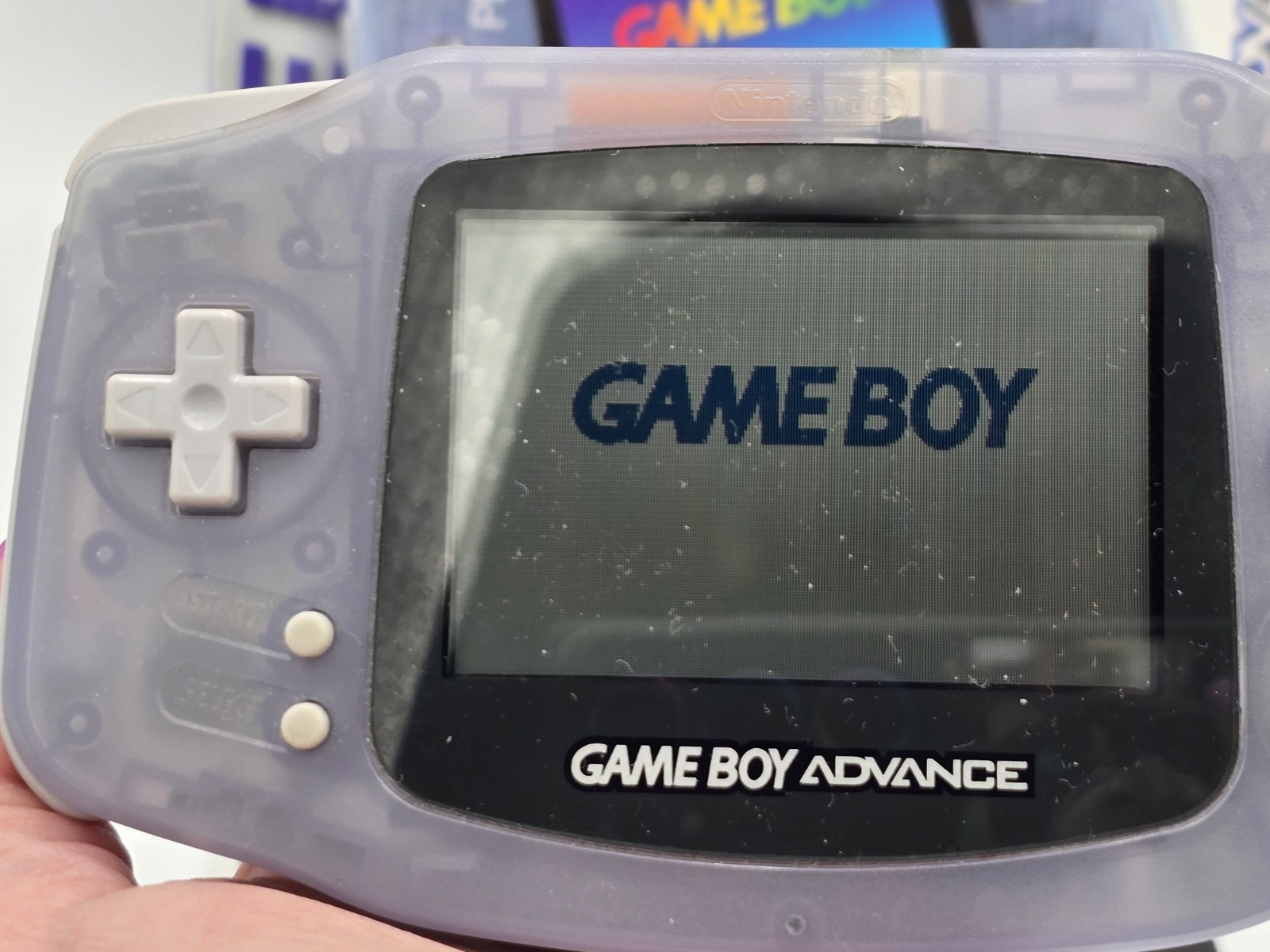 Nintendo Game Boy Advance 32Bit Glacier Clear Wide Screen CLEAN! *CCGHouse* VD