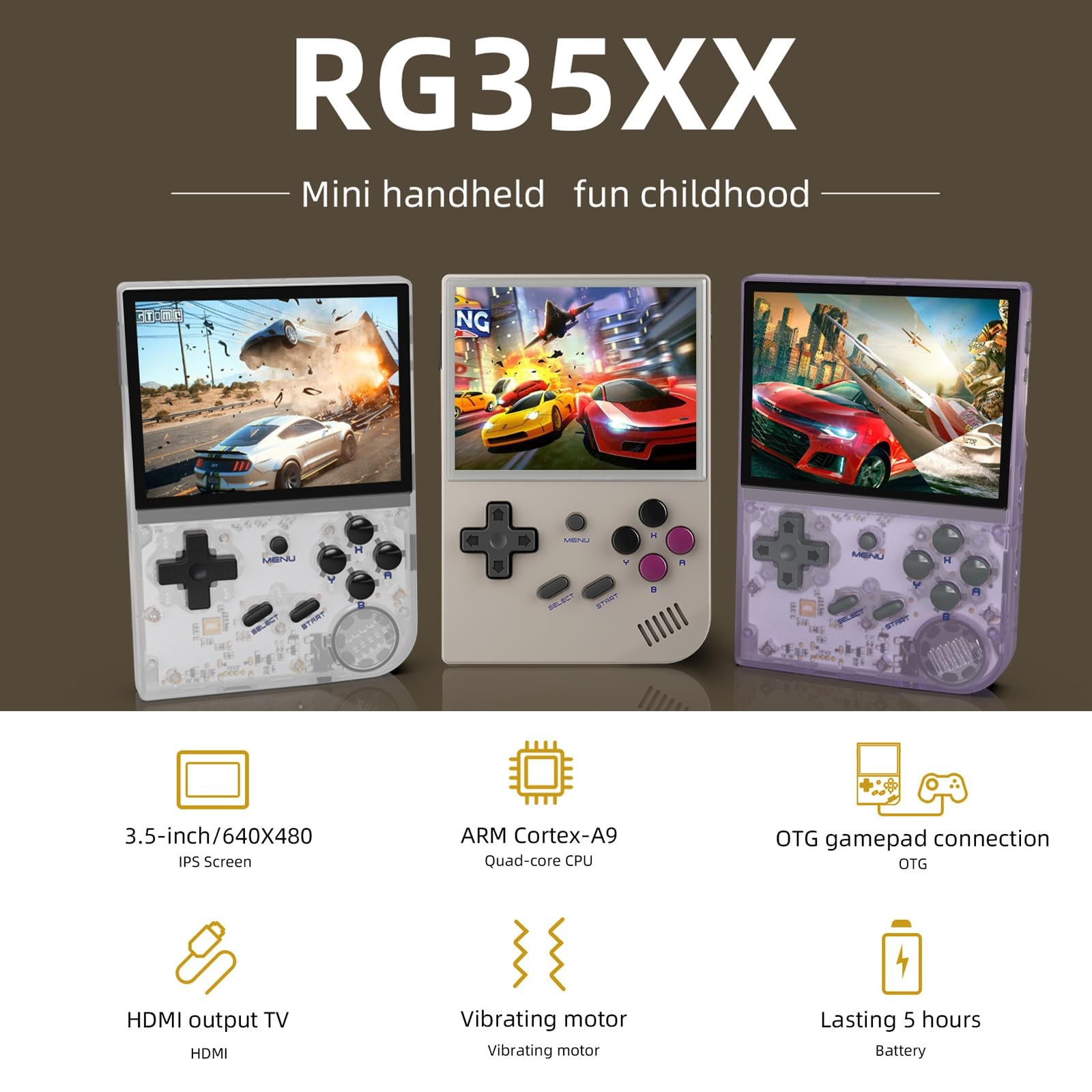 Anbernic RG35XX Retro Handheld Game Console Linux System HD and TV Output 3.5…