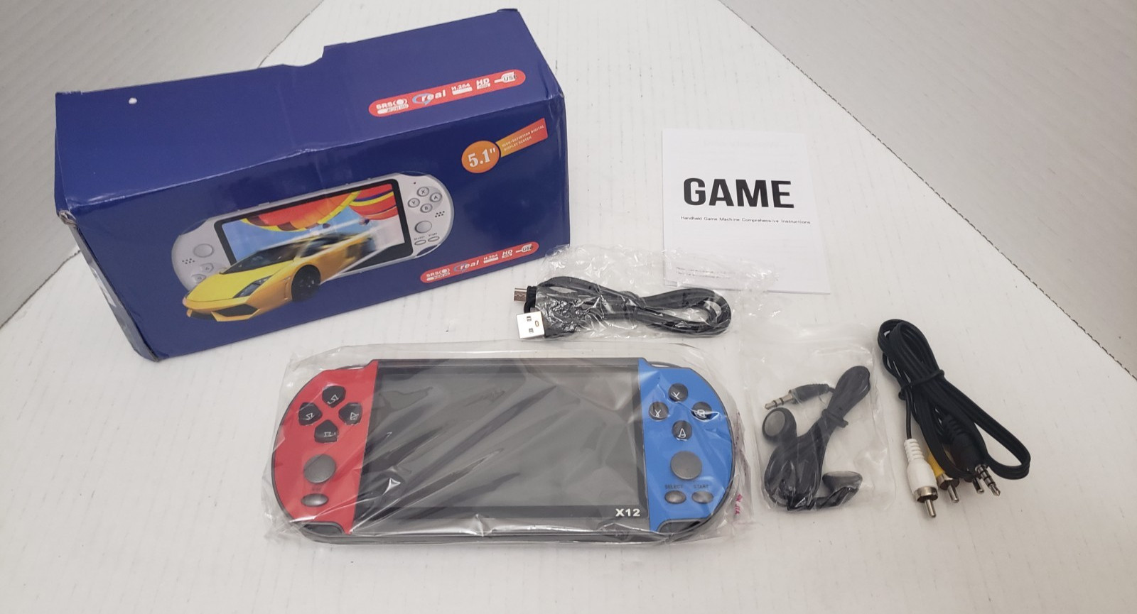 X12 Plus Large 7 inch Video Game Console Handheld Retro Game with Games