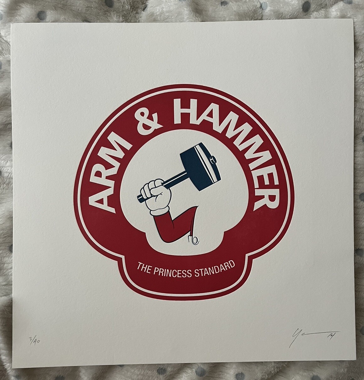 Arm & Hammer Super Mario Bros Nintendo Letterpress Art Print Poster Bruce Yan LE