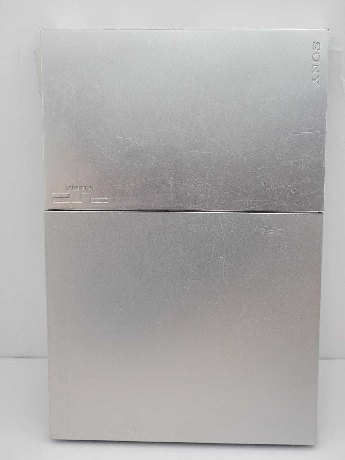 SONY PlayStation 2 PS2 Slim Silver SCPH-90001 w/ Silver OEM Controller Tested