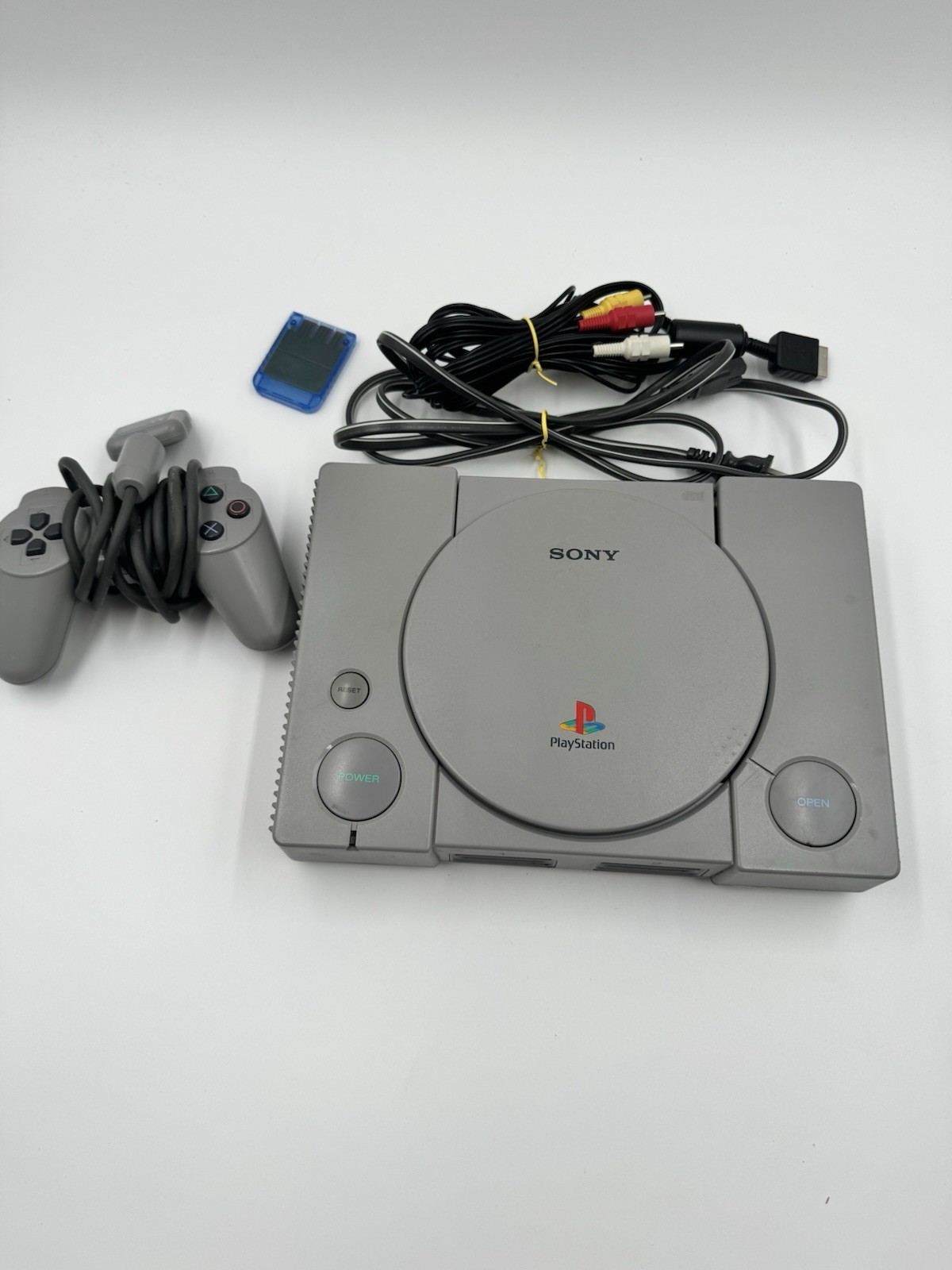 Sony PlayStation 1 PS1 SCPH-1001 Audiophile RCA Ports Console mem card TESTED