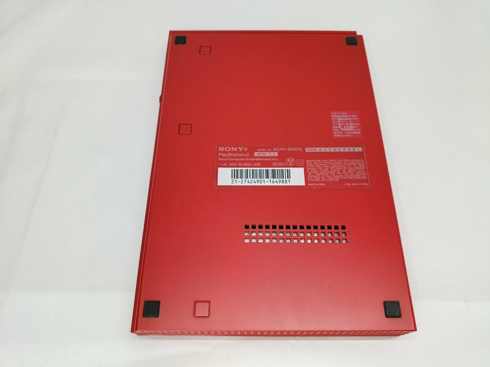 PS2 Console Cinnabar Red Boxed set Memory SCPH-90000CR NTSC-J Japan Tested CIB