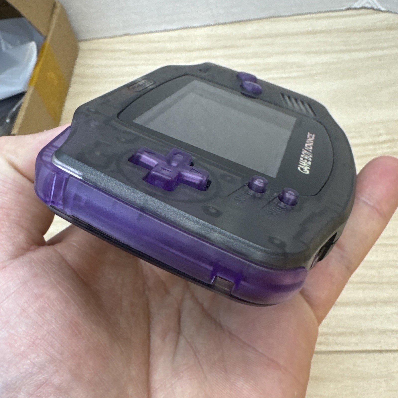 Nintendo Game Boy Advance Custom IPS V3 Backlit 720×480 Clear Black Purple