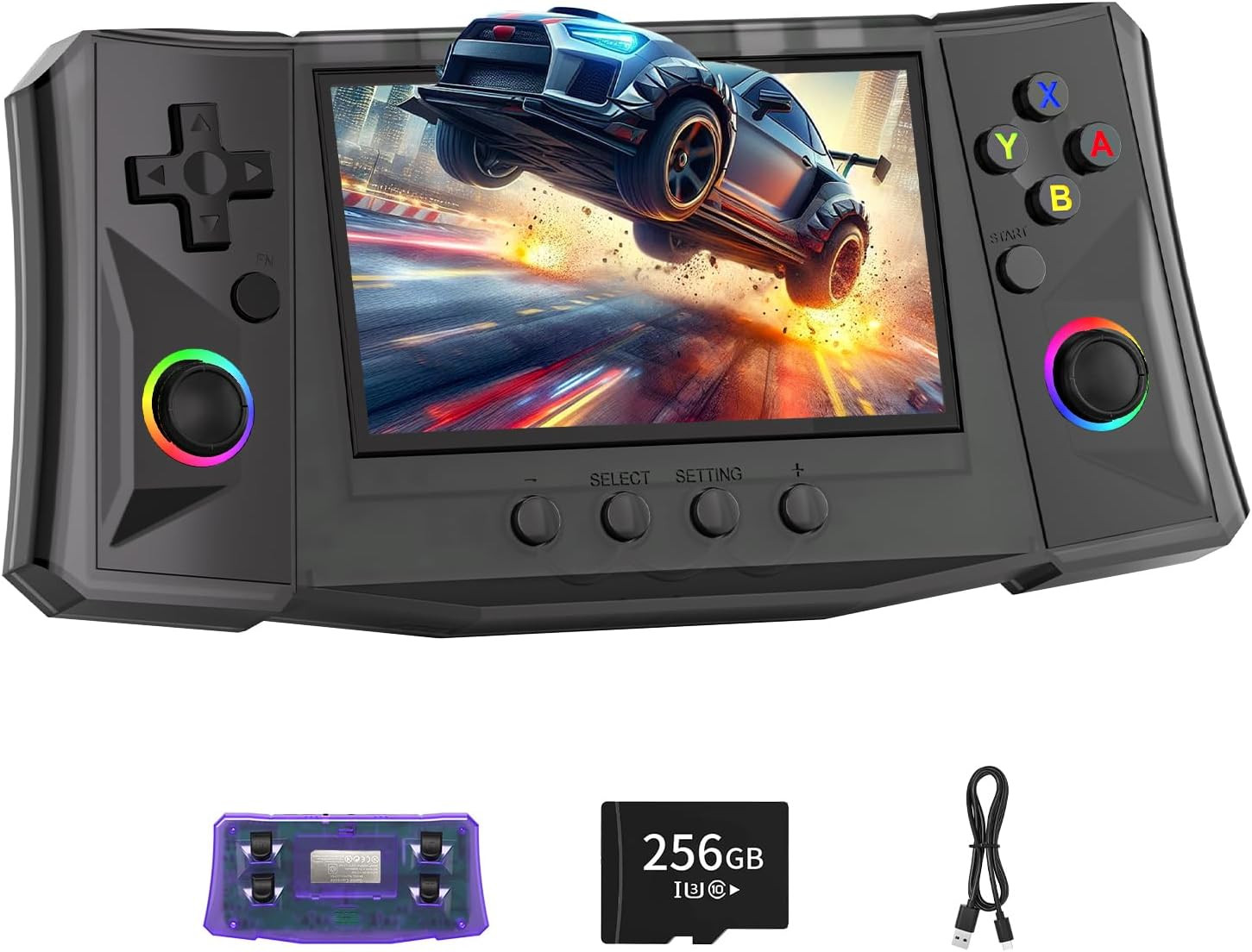 【50000 in 1】 R50 Ultra Handheld Game Console 4.5 Inch IPS Screen Mini Retro Cons