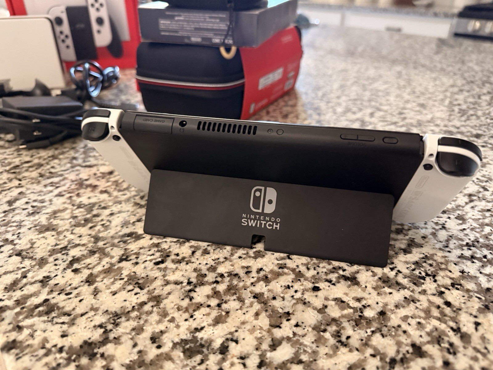 Nintendo Switch OLED 64GB 1080p Wi-Fi Console w/ White Joy-Con, Dock, Case