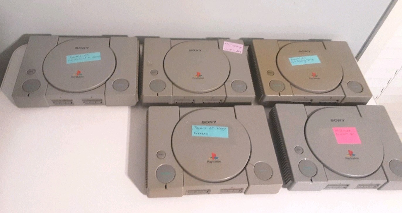 Lot of 5 Playstation 1 PS1 Console Systems *AS-IS— For Parts Or Repair
