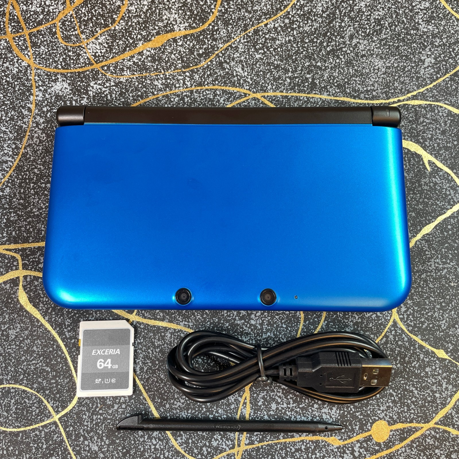 Nintendo 3DS XL LL Console Blue Multi-Region Cartridge Compatible 64G SD Stylus