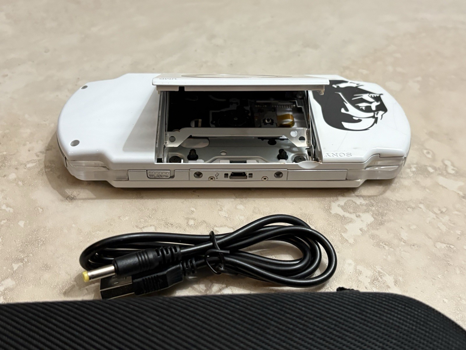 Sony PSP White Wi-Fi Handheld Console with Darth Vader Decal With God Of War UMD