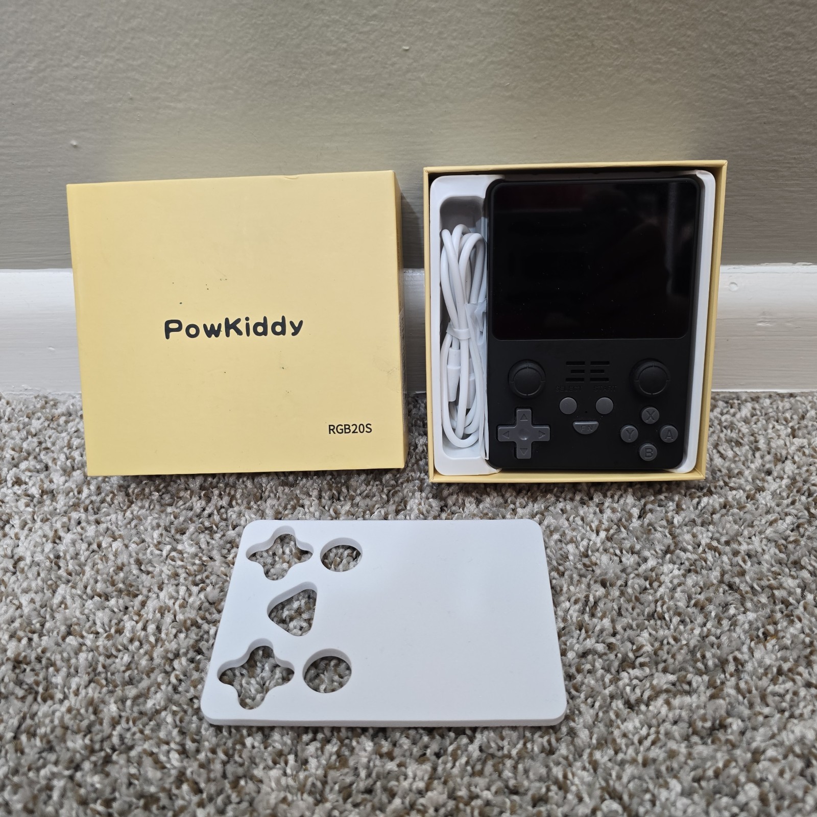 Powkiddy RGB20S Retro Handheld Emulator Game Console Black In Box