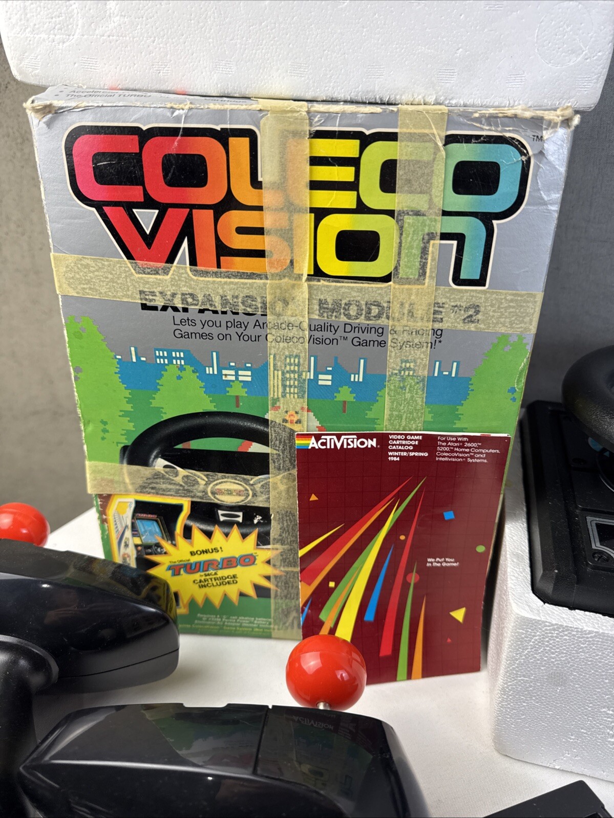 Coleco ColecoVision Console Plus Steering Wheel + Turbo Untested PlusOther Items