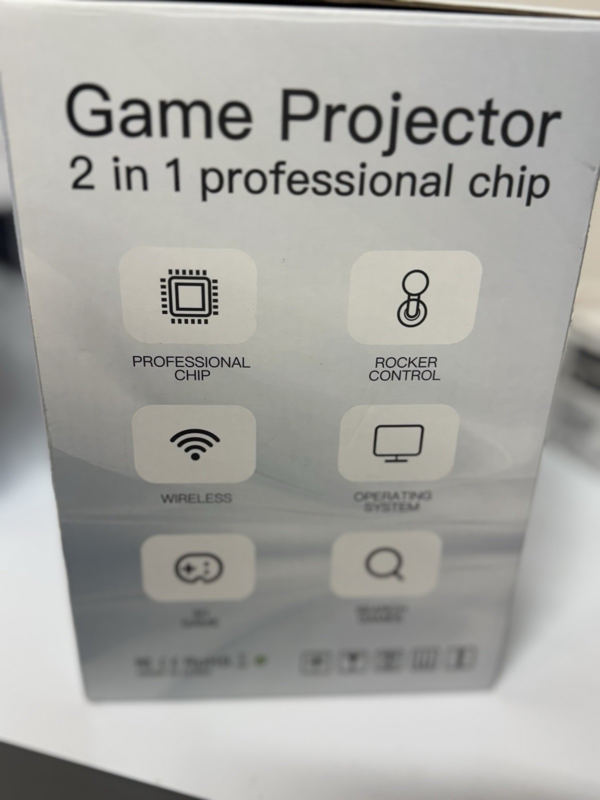 2-in-1 Game Projector Console w/ Built-In Games, 2 Wireless Controllers, Remote