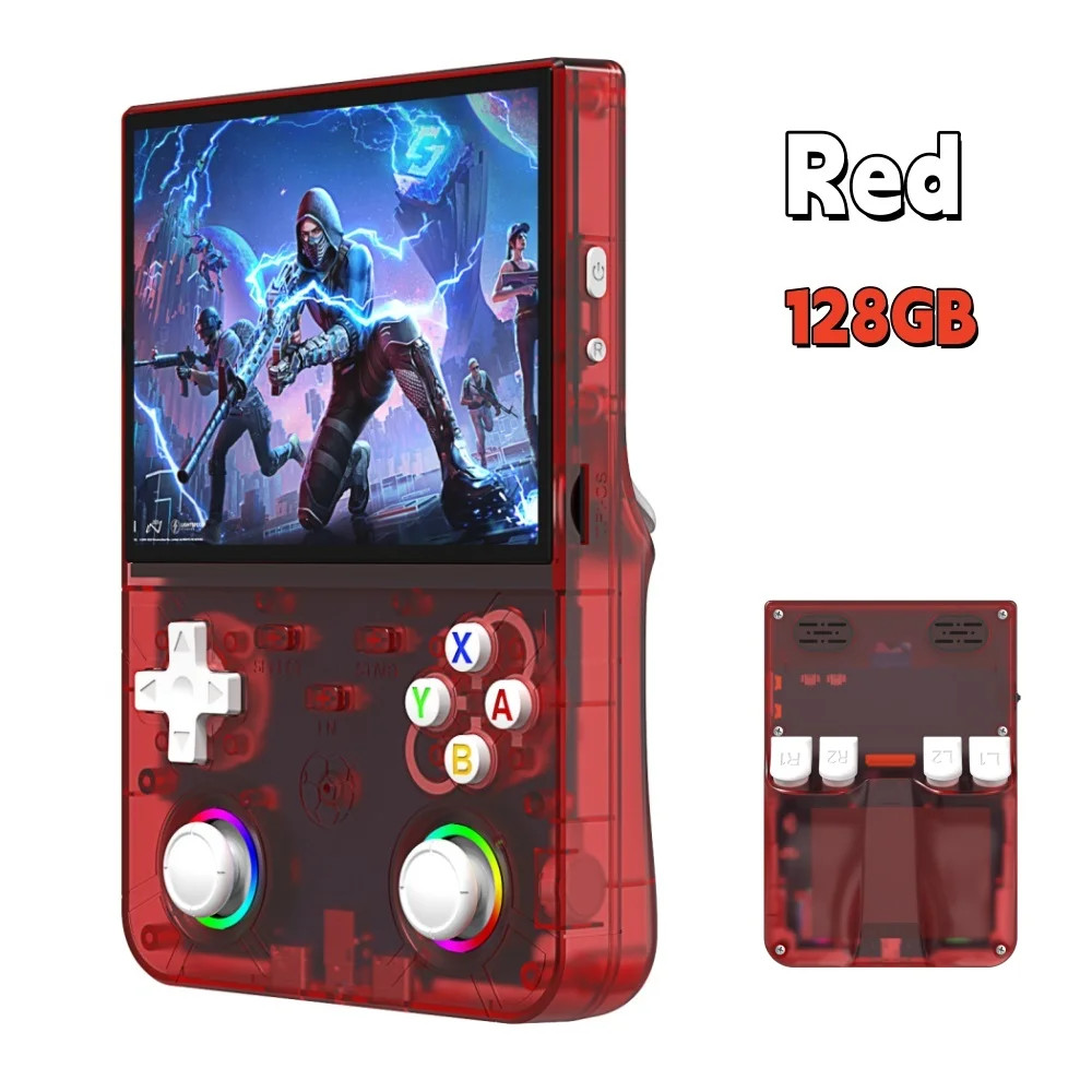 New R36 Ultra X Handheld Retro Video Game Console IPS Screen 128GB Preloaded Gam