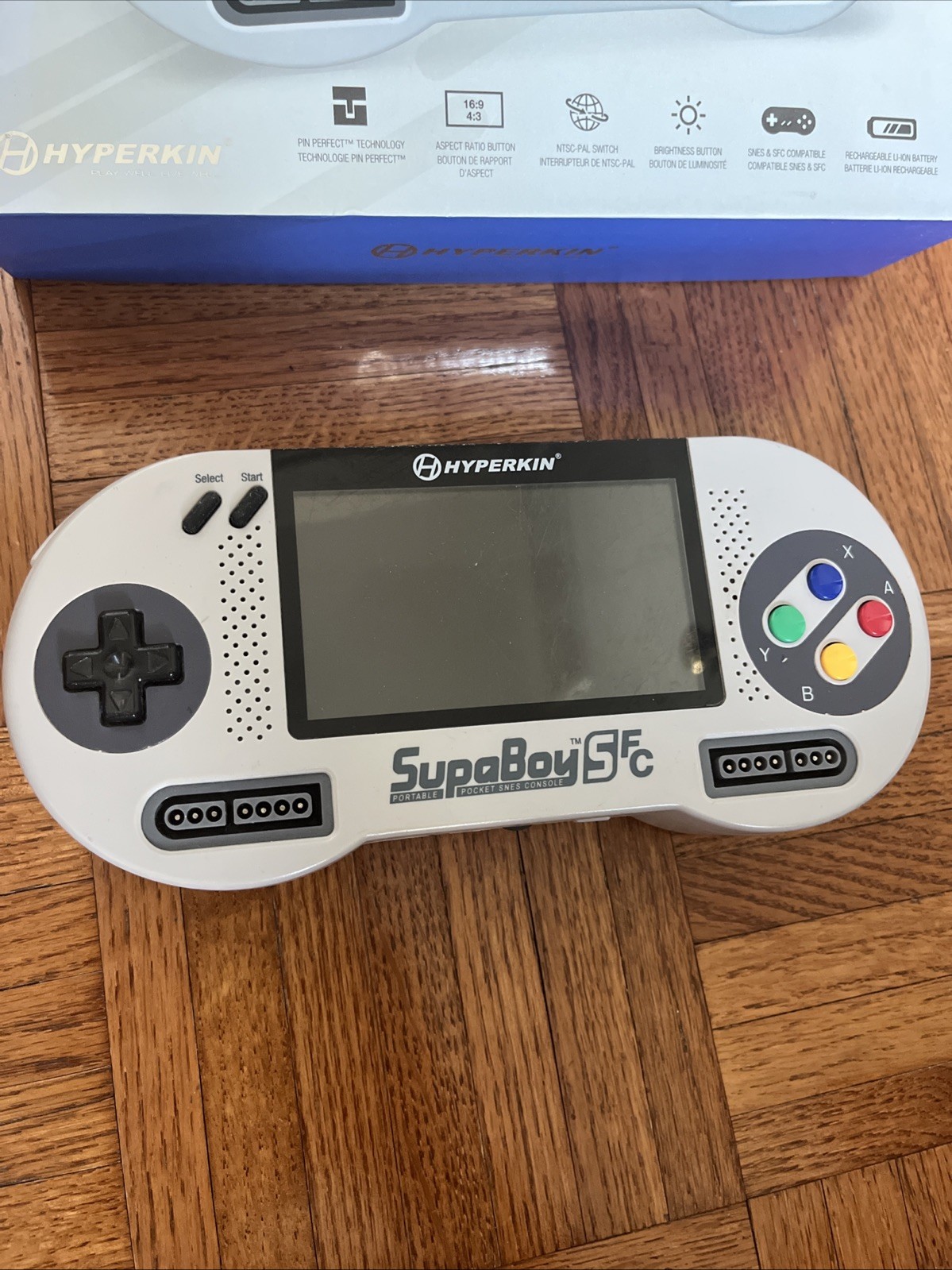 Hyperkin Supaboy SFC Complete CIB Rare Color, TESTED WORKS