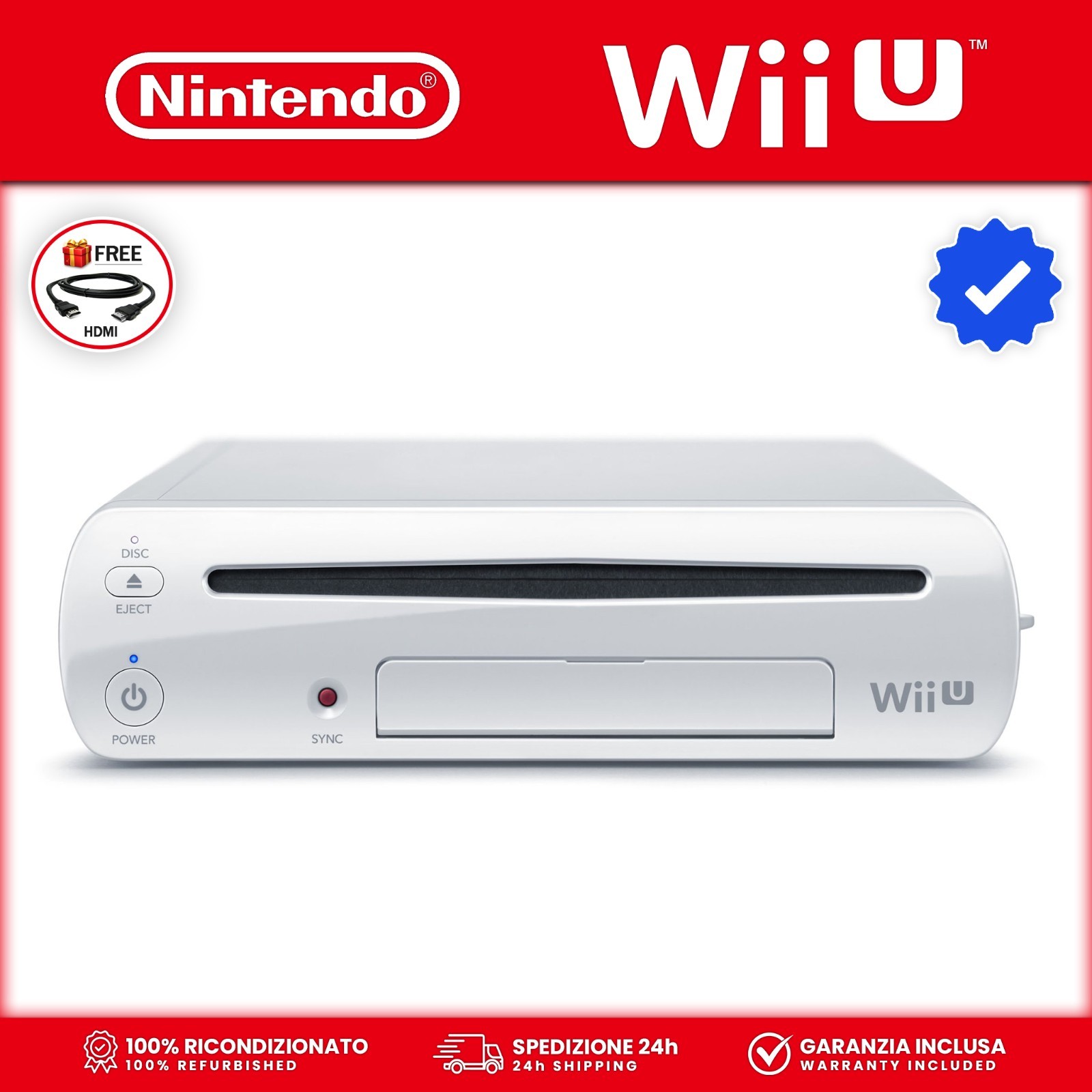 Nintendo Wii U Console + GamePad 🎮 Wii Party Edition & NintendoLand ✅ Boxed