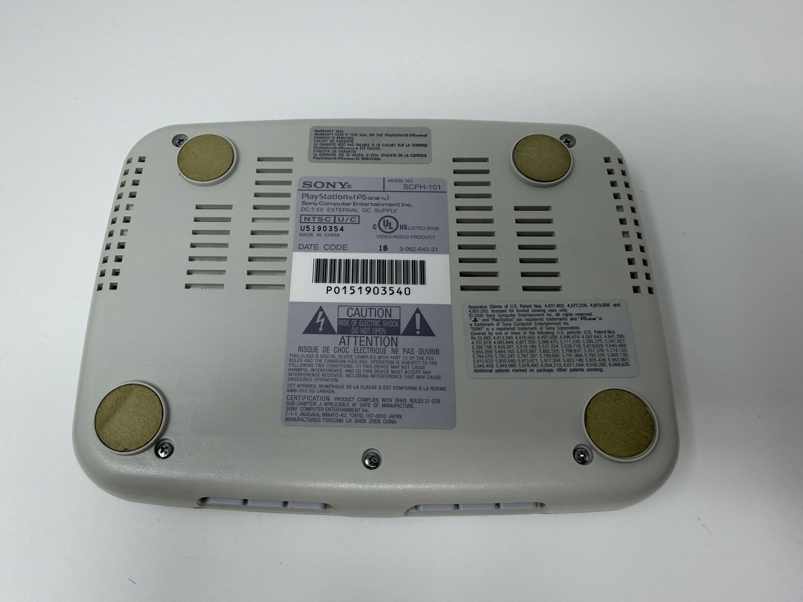 Sony PSOne Slim White Console PS1 (SCPH-101) w OE Controller, OE Cords – Tested!