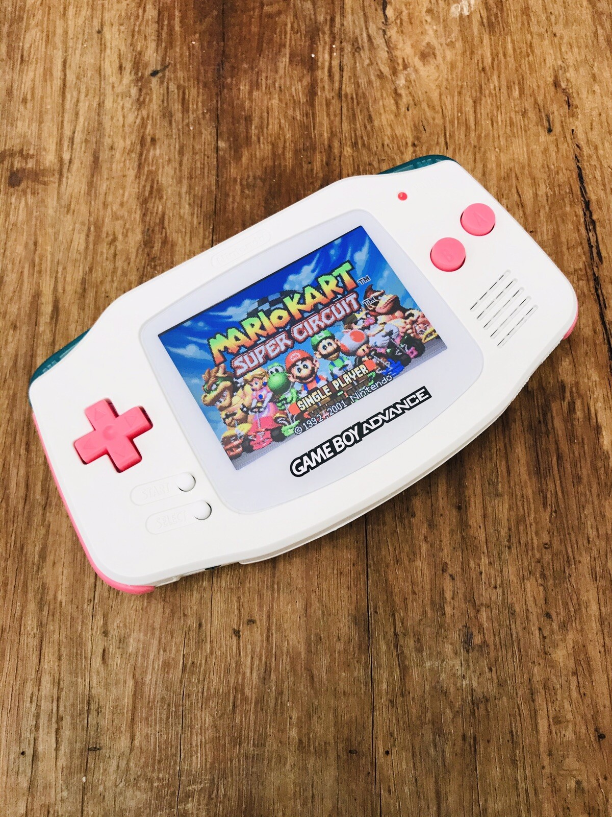 Nintendo Gameboy Advance GBA AGS101 White Pink Blue Handheld Console BACKLIT IPS