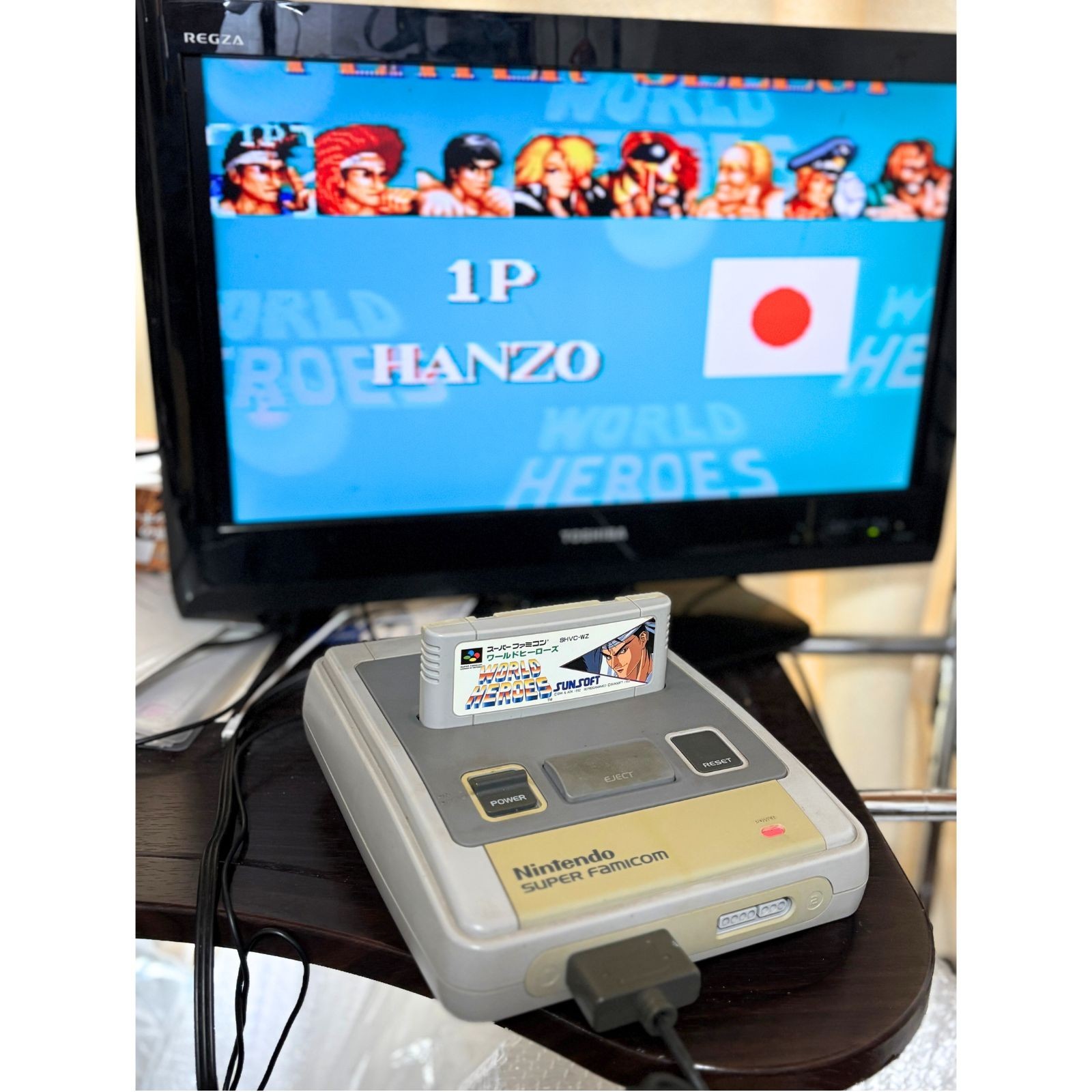 Nintendo Super Famicom Console Set w/2 Controllers + 8 Games Tested SNES