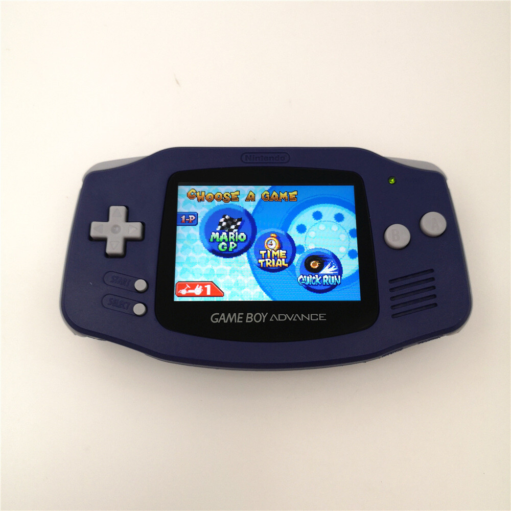 Blue Game Boy Advance with iPS Backlight Backlit LCD MOD GBA Console
