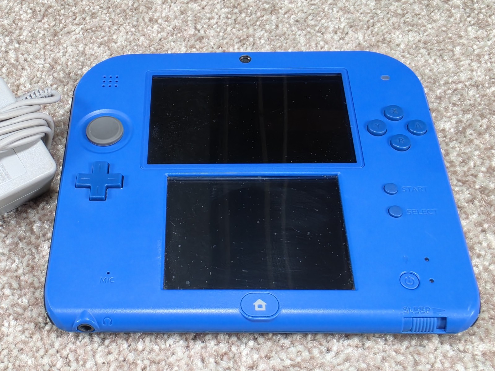 Nintendo 2DS Electric Blue Console w/ OEM Charger Tested Works No Stylus