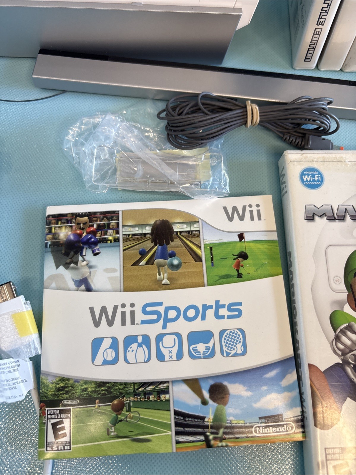 Nintendo Wii Console Complete Sports + Kart Bundle w/ Wheel 2 Controller – WORKS