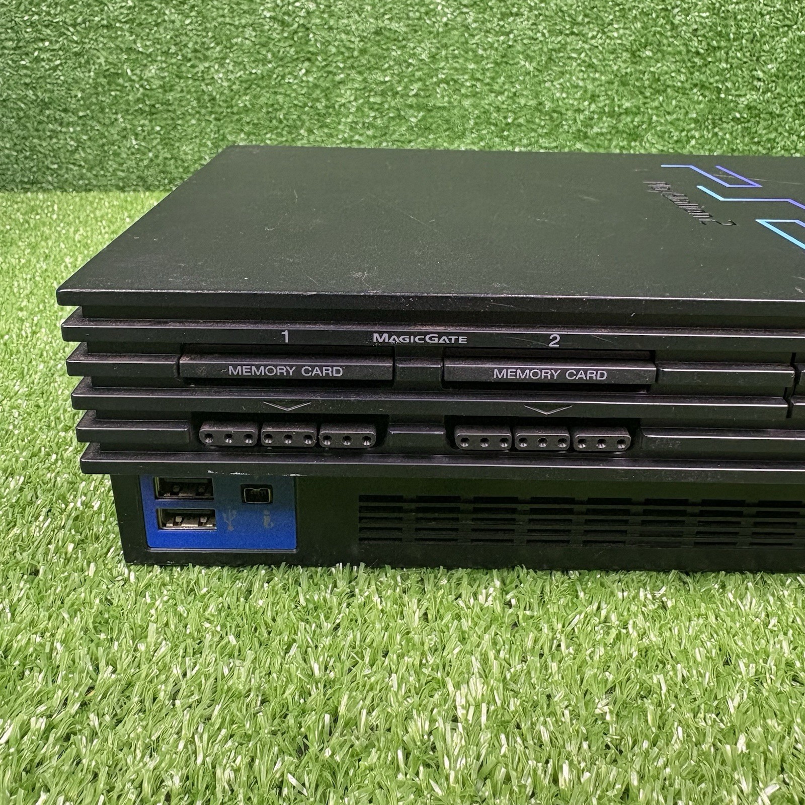 Sony Playstation 2 PS2 Game System Bundle W/ 2 Controllers, 6 Games & Beat Pad