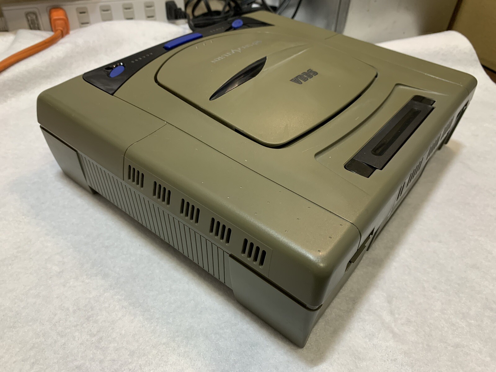 Sega Saturn Console Gray HST 3200 Cable set Tested USED clean up inside Japan