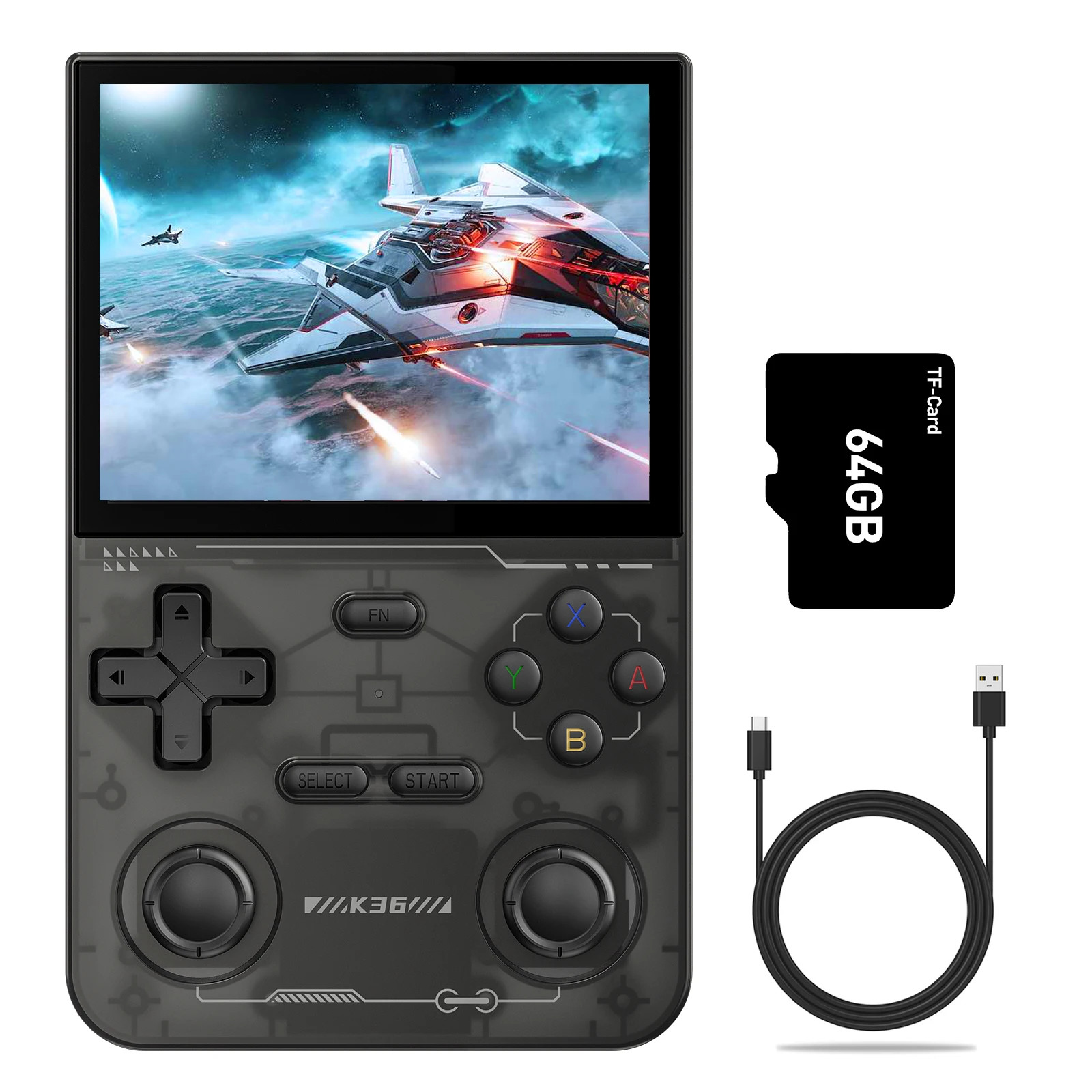 K36 Retro Handheld Game Console 3.5″ IPS 64GB Portable Emulator