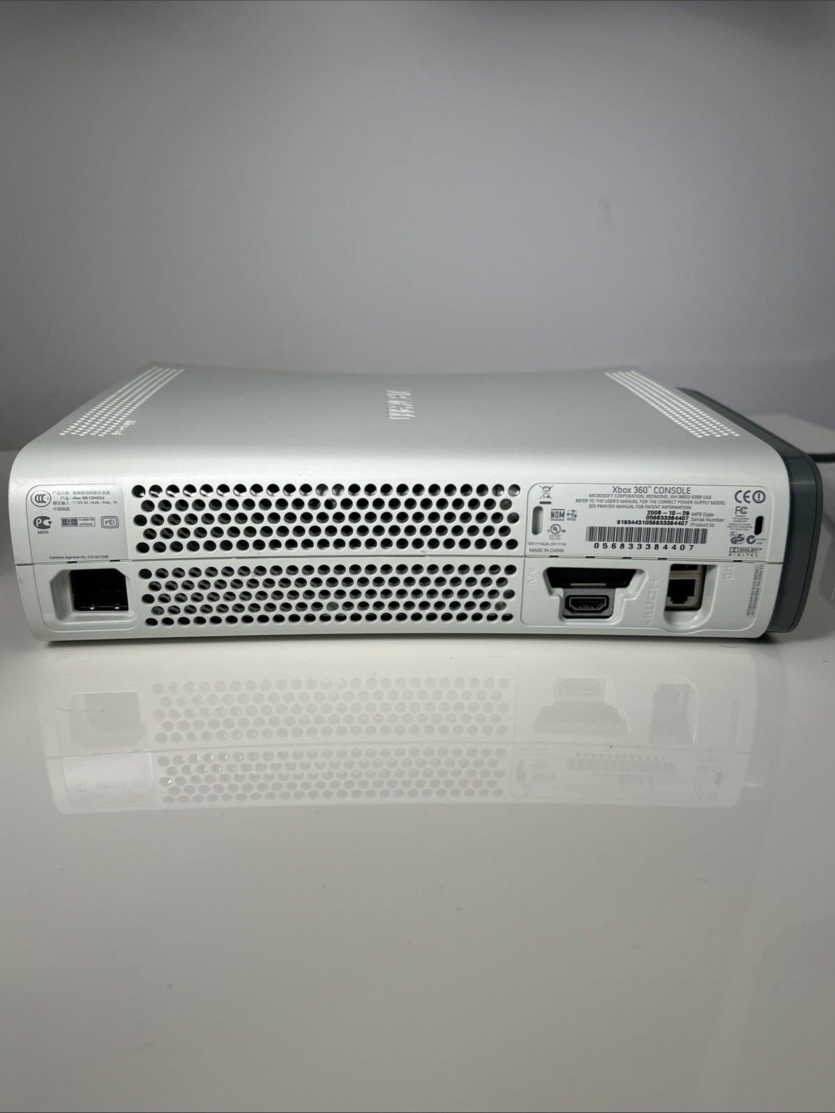 Microsoft Xbox 360 20GB White Console Serviced + 6 Games Controller HDMI Tested
