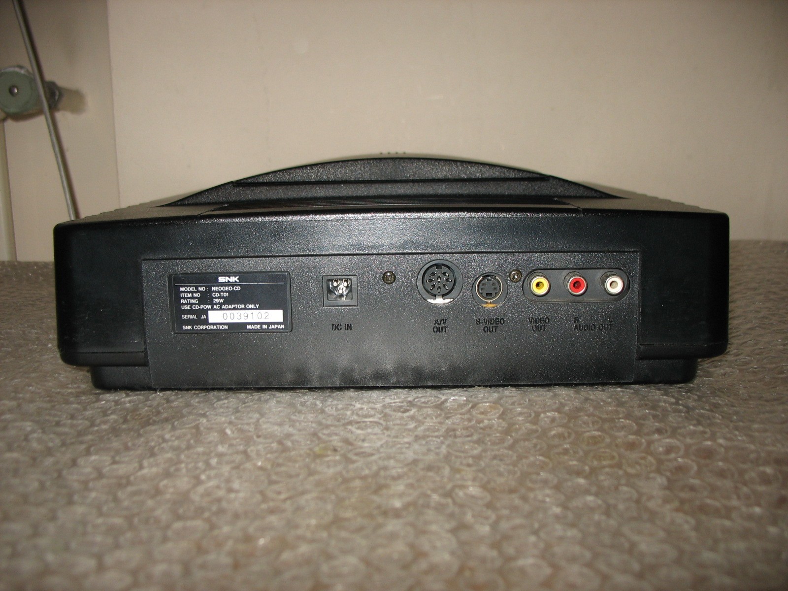 (ONLY UNIT NOT WORKING) NEO GEO CD TOP LOADING CONSOLE JAP IMPORT!