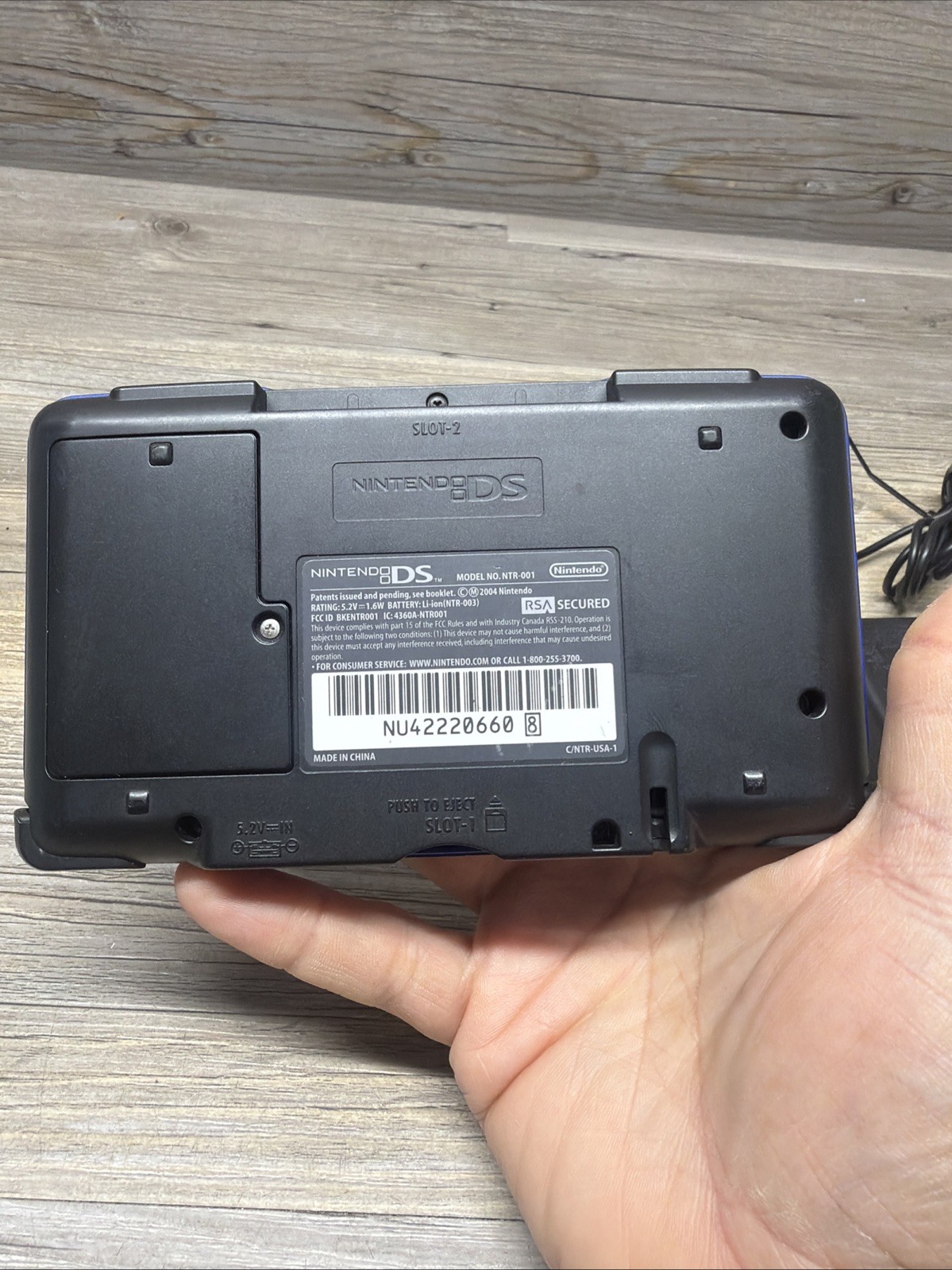 Nintendo DS Model NTR-001 w/ Charger – Original Cobalt Blue – Tested READ !!!!!!