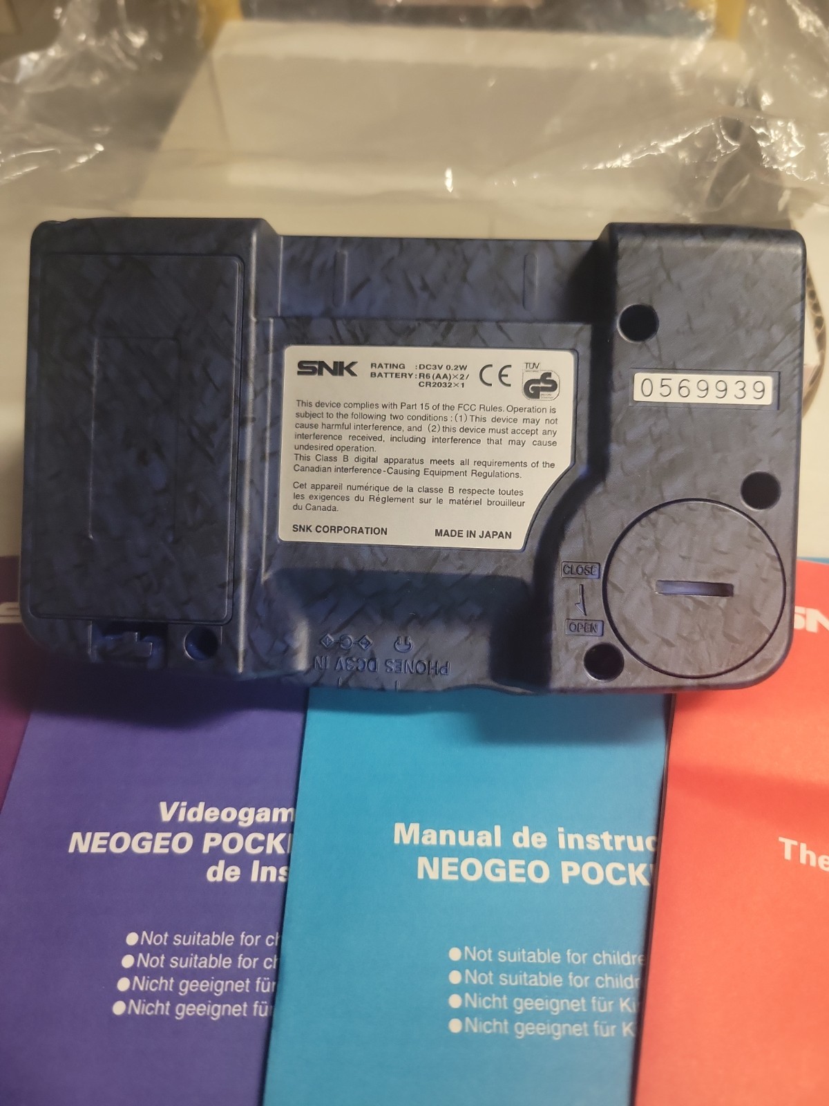 Neo Geo Pocket Color Console Stone Blue Handheld System Open Box
