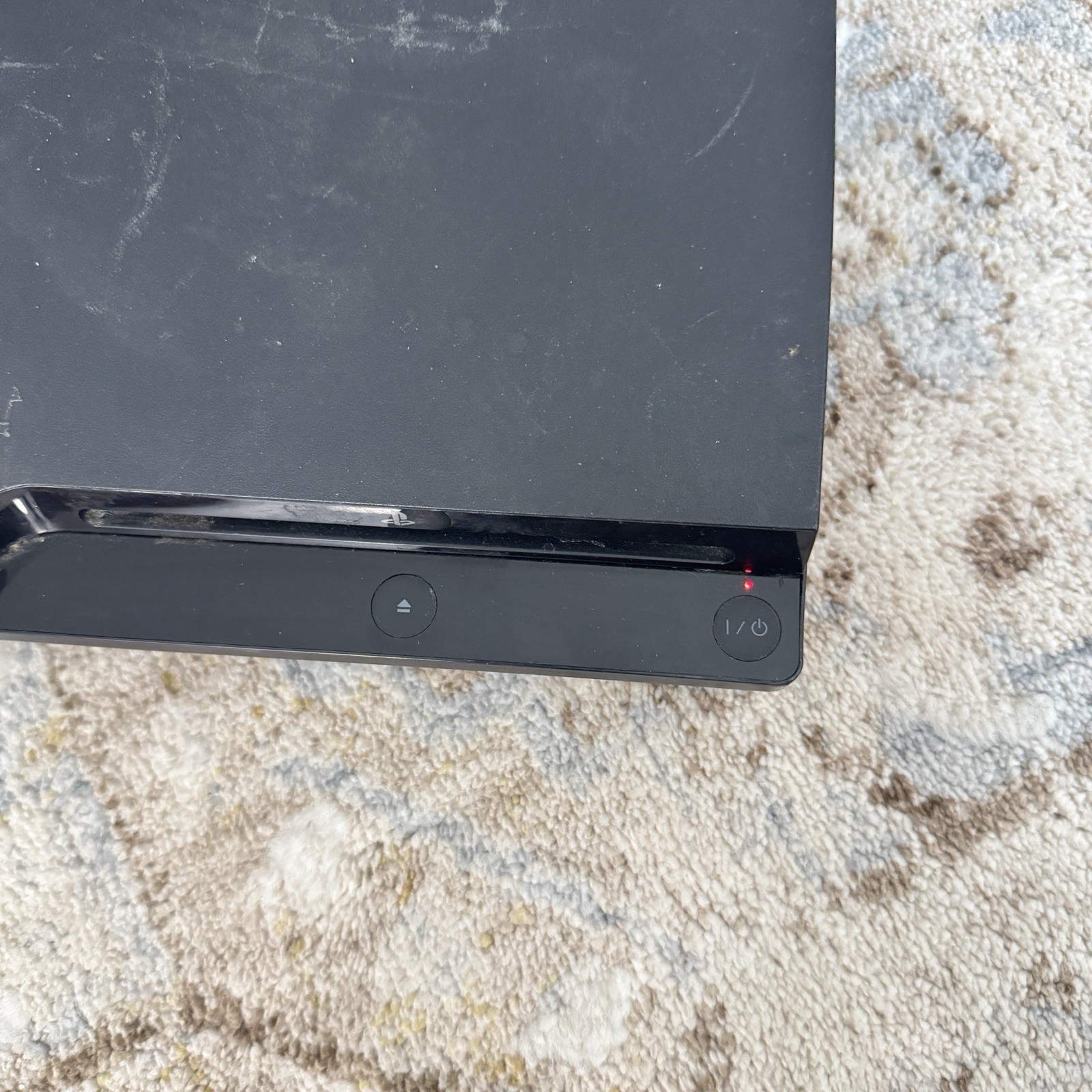 Sony PlayStation 3 Slim Black Console Cech-2001b For Parts Powers On Then Off