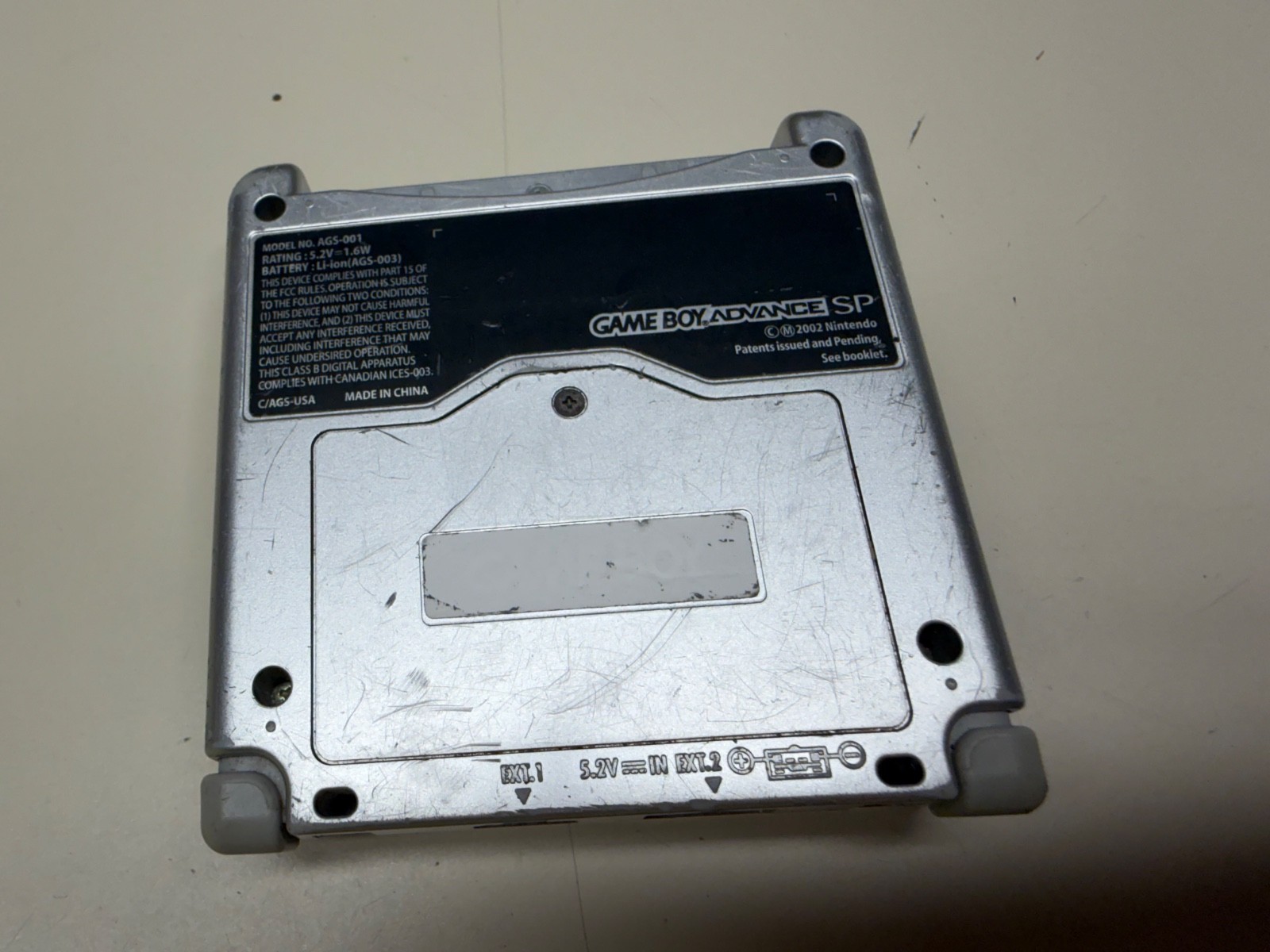 NINTENDO GAMEBOY ADVANCE SP SILVER WORKING AGS-001 WORKING NICE