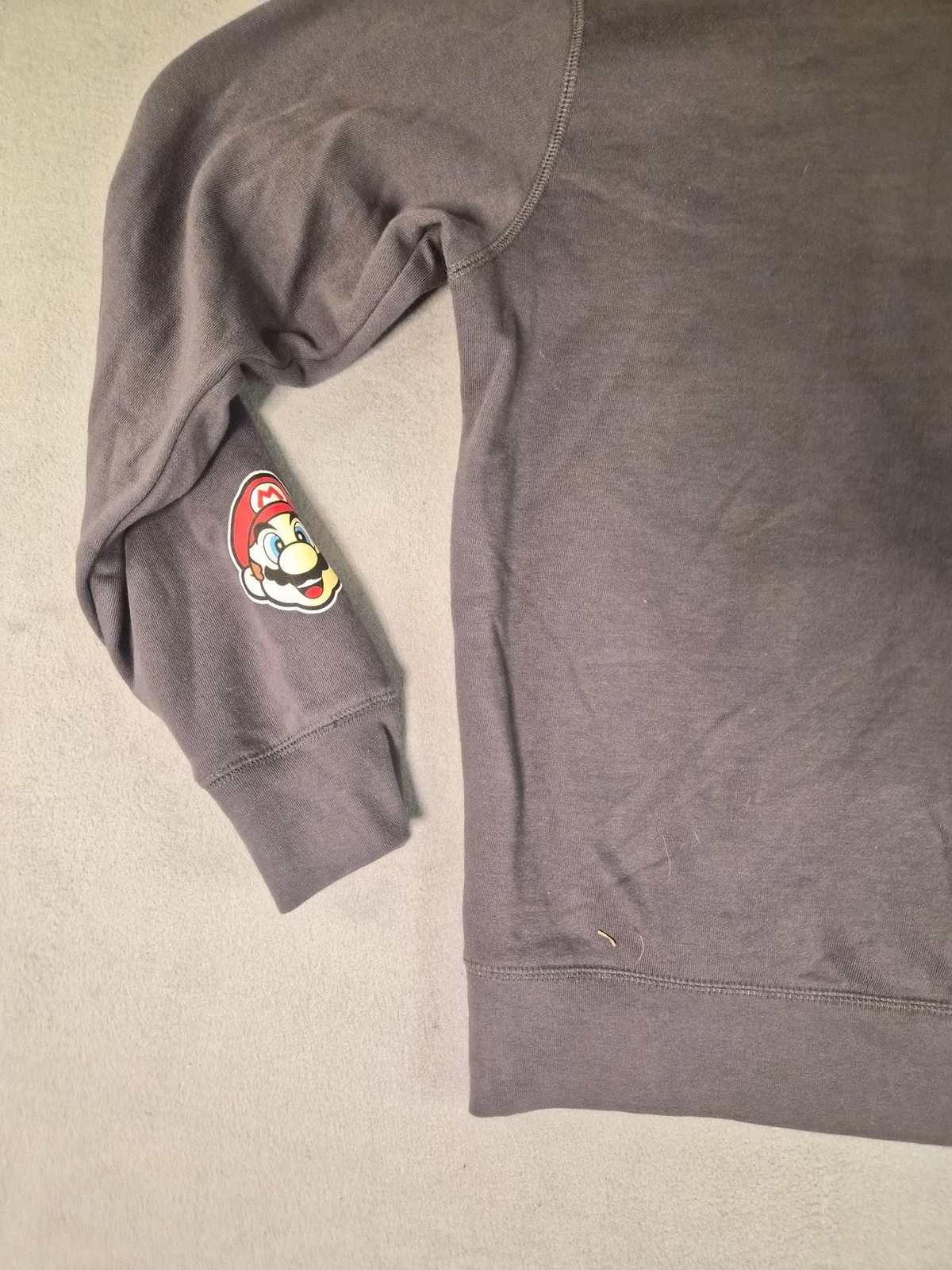 Nintendo Super Mario Logo Graphic Pullover Hoodie with Sleeve Patch