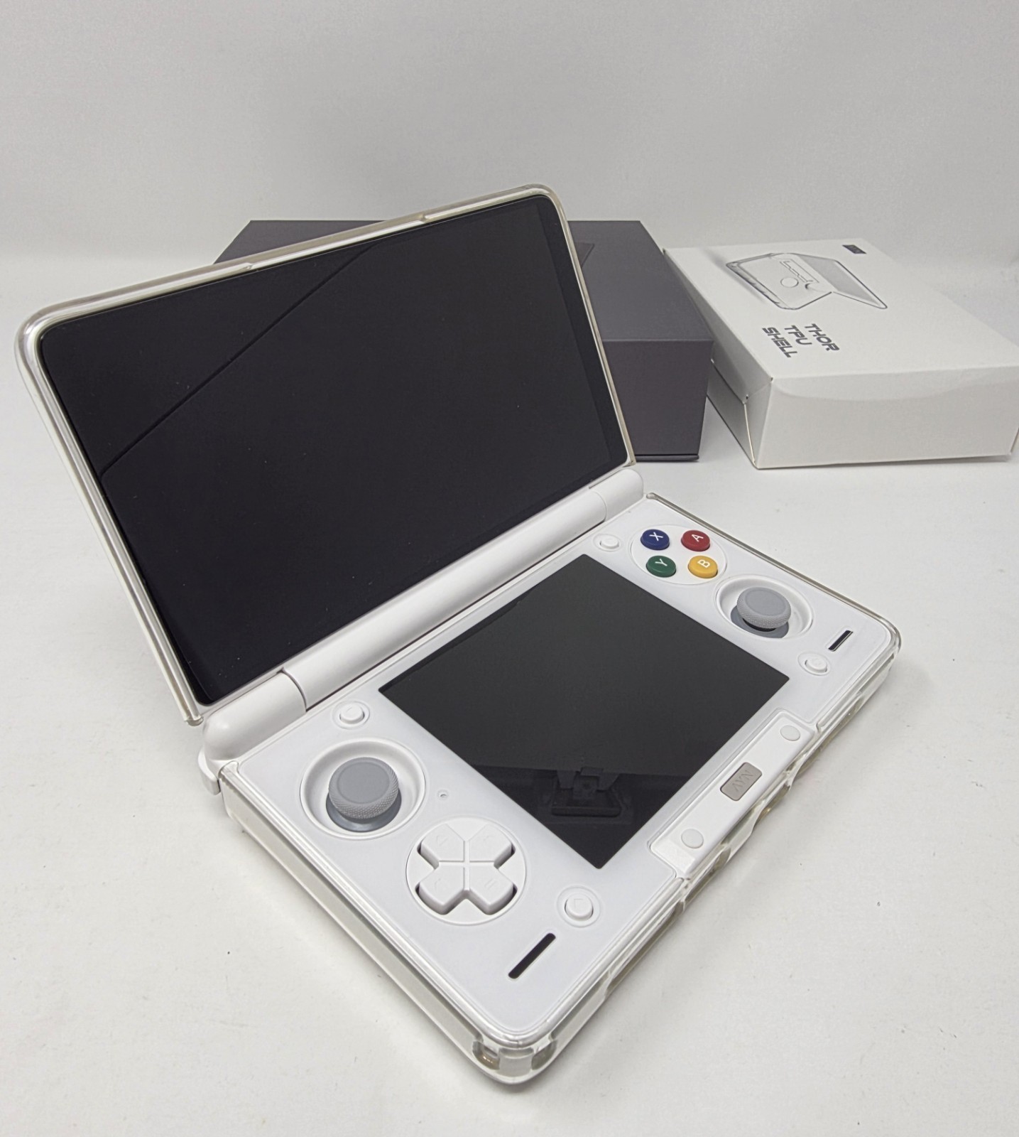 AYN Thor White Pro Skittle Buttons & TPU Case & Top Lid Android Handheld Console