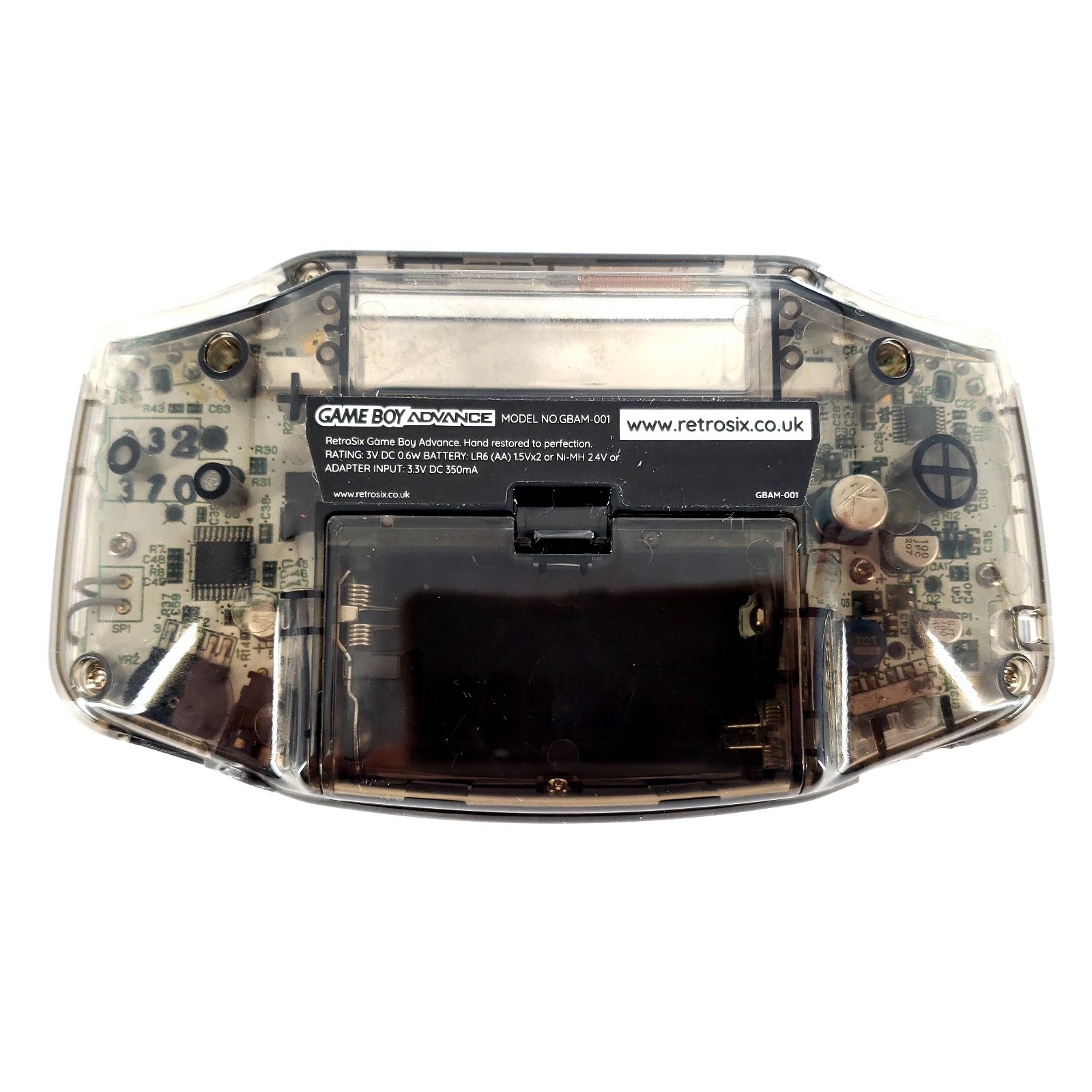 Nintendo Game Boy Advance Clear Black New Shell, Buttons, Glass Lens Tested