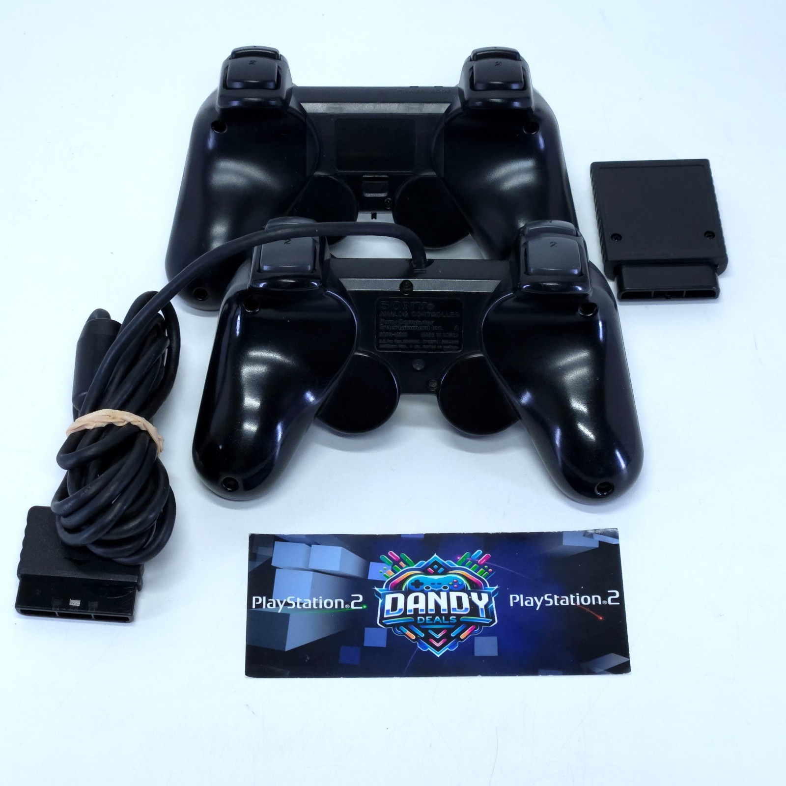 PS2 Console Slim Playstation 2 Black System W/ 2 Controllers + Memory Card