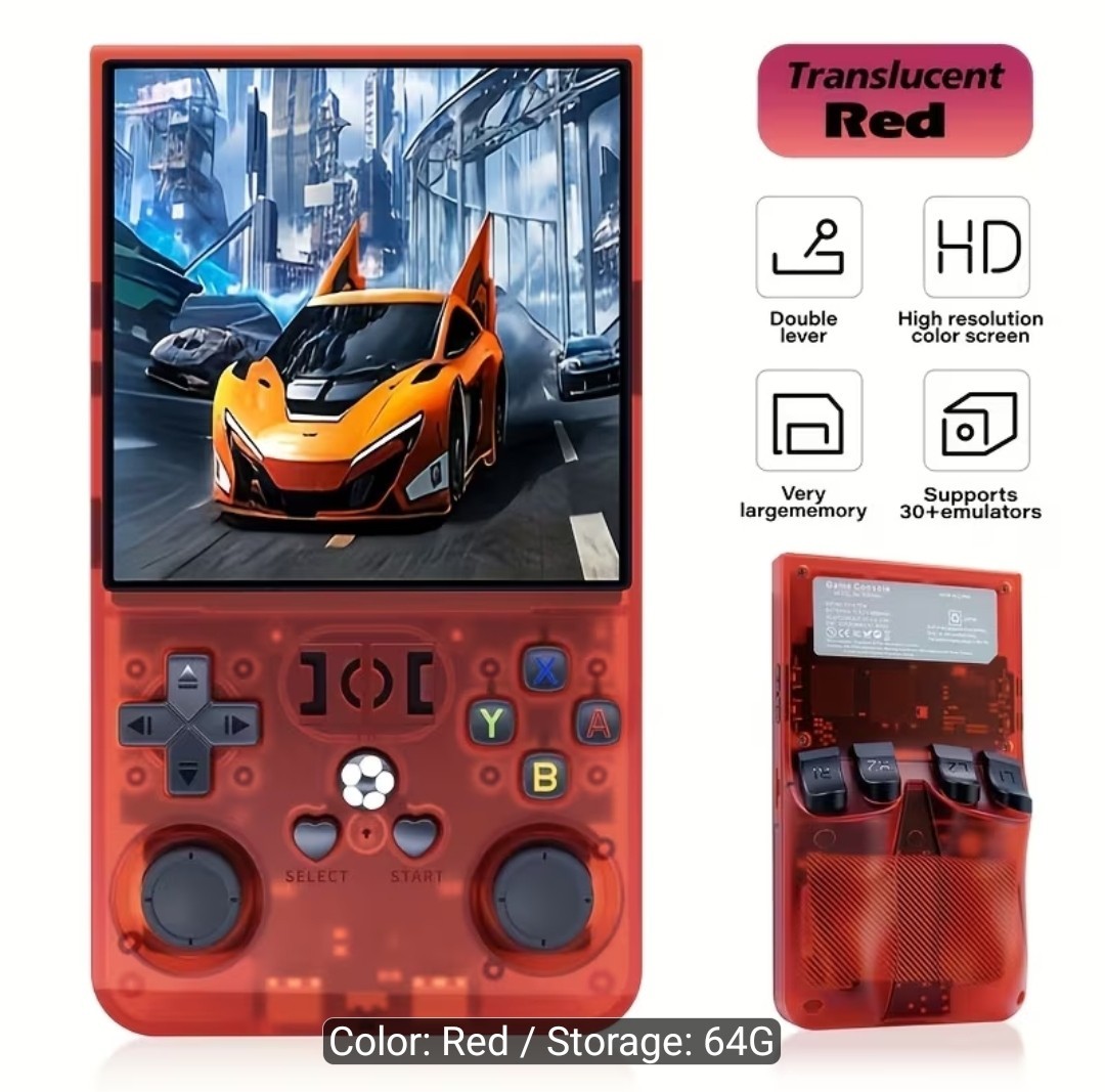 R36 MAX 4″ Handheld Game Console 4000mAh Battery 40 Simulators 64G/128G