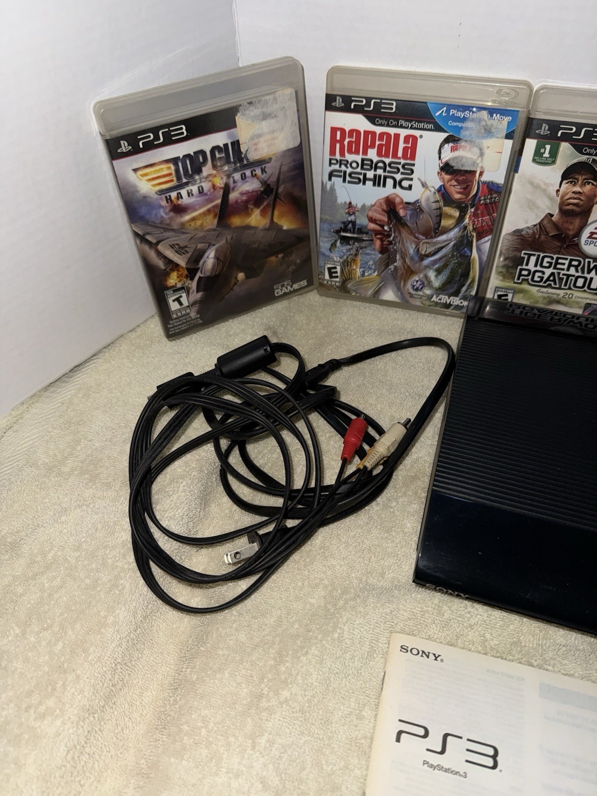 Sony PlayStation 3 Super Slim CECH-4201A Black 5 Games 1 Controller Tested