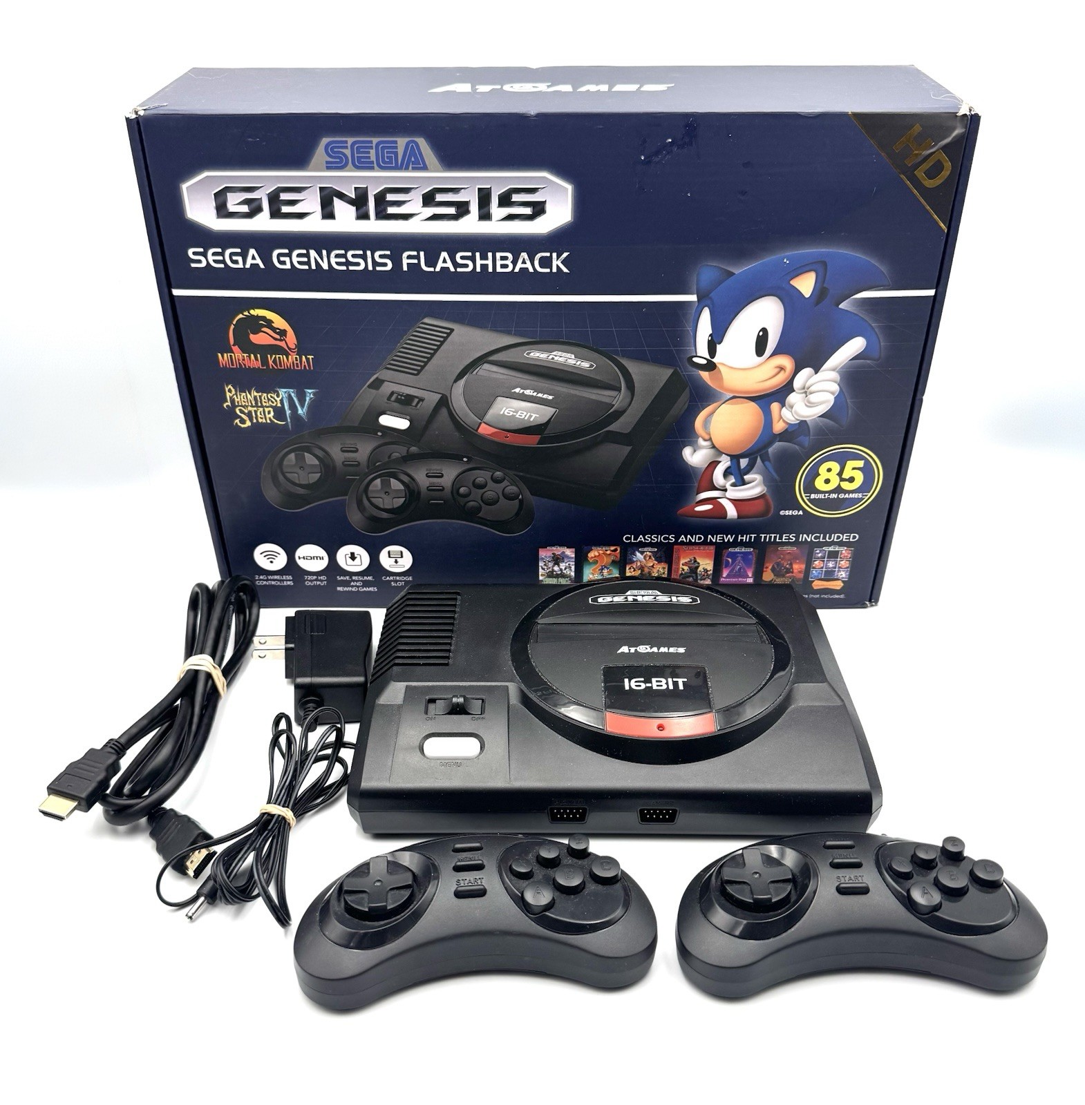 Sega Genesis Flashback Game Console HD 85 Games Included – Tested Works