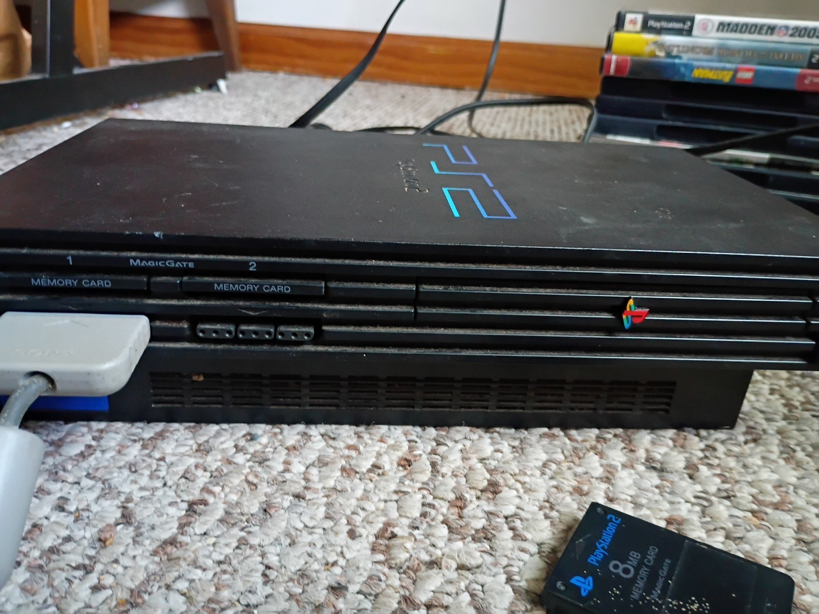 playstation 2 console bundle 2 Controllers 8 MB Memory Card ALL Original Cords