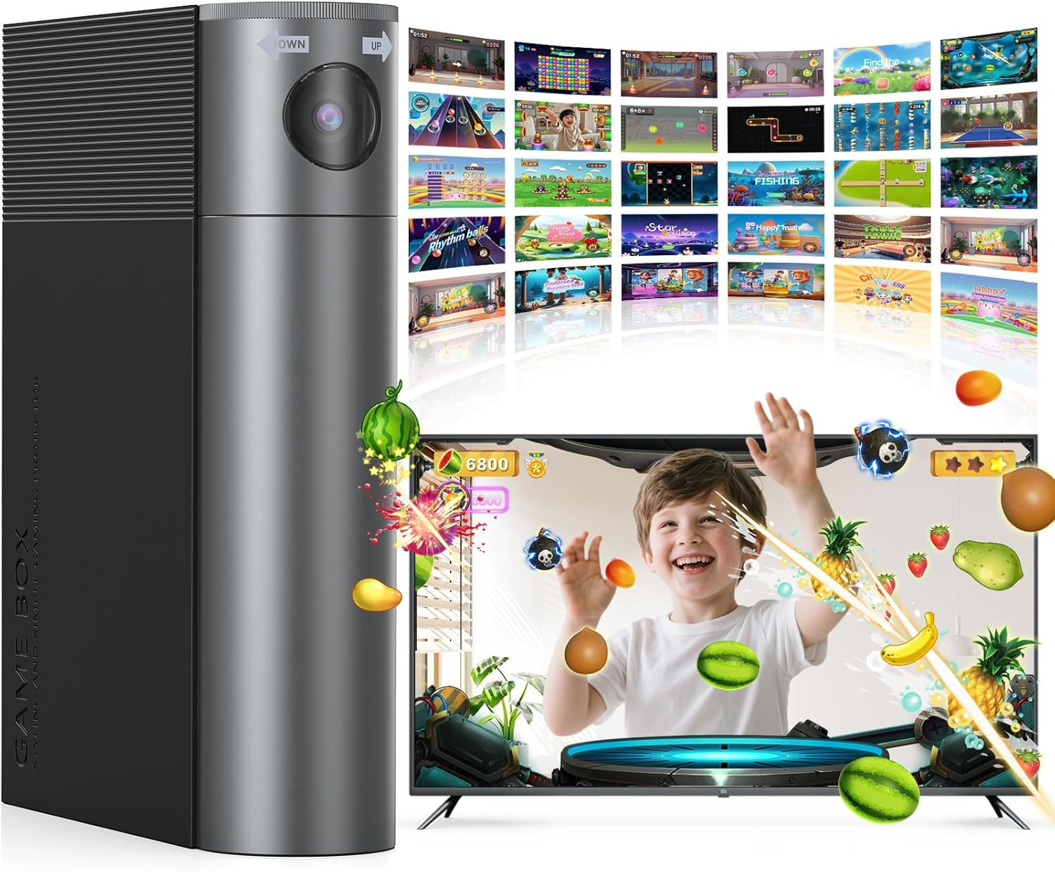Motion Video Game Console for Kids & Adults, Plug & Play AR Camera Games for TV,