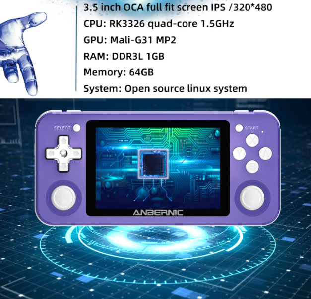 Anbernic RG351P Retro Game Console Handheld Linux 64Bit 128G 2500Game IPS Screen