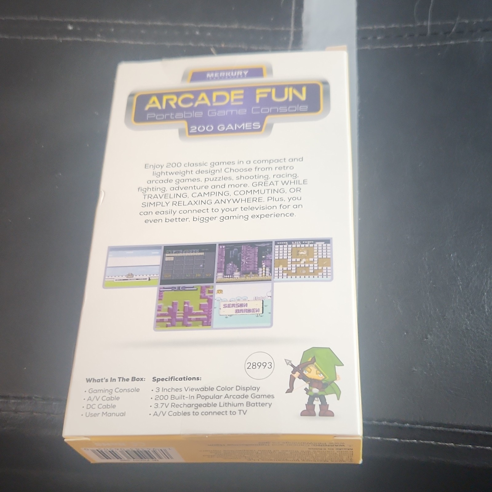 Merkury Innovations Arcade Fun Handheld Game Console Purple 200 Games Rechargea…