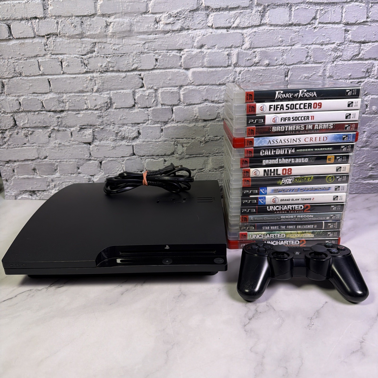 Sony PlayStation 3 PS3 CECH-3001A 160GB, 1 Controller, 16 Games – Tested ✅