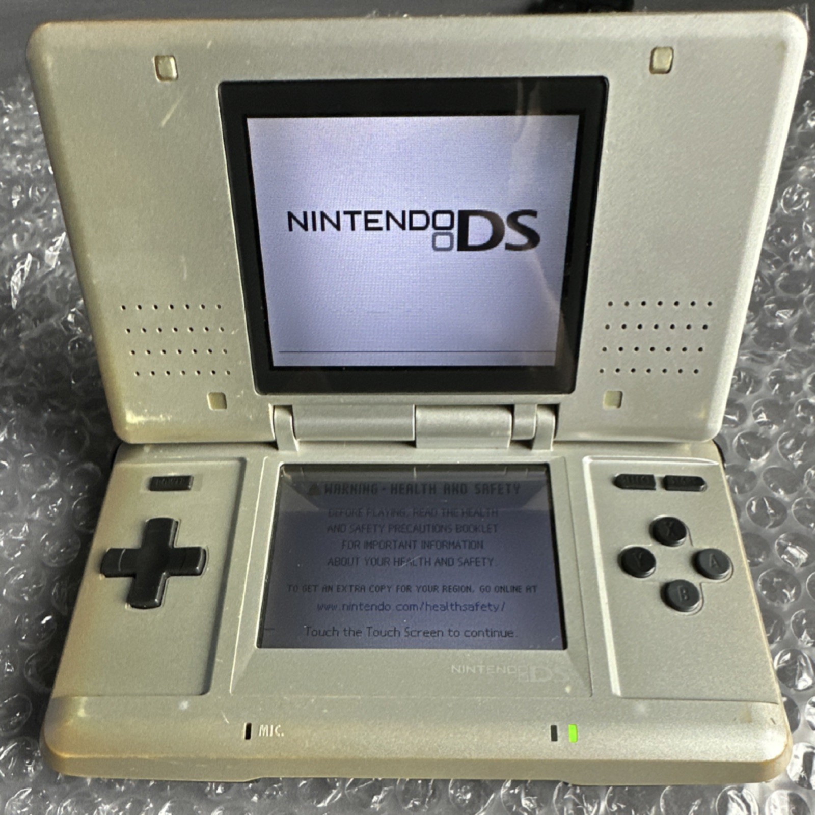 Nintendo DS Touch Screen Handheld Console Silver Black Headphone Jack