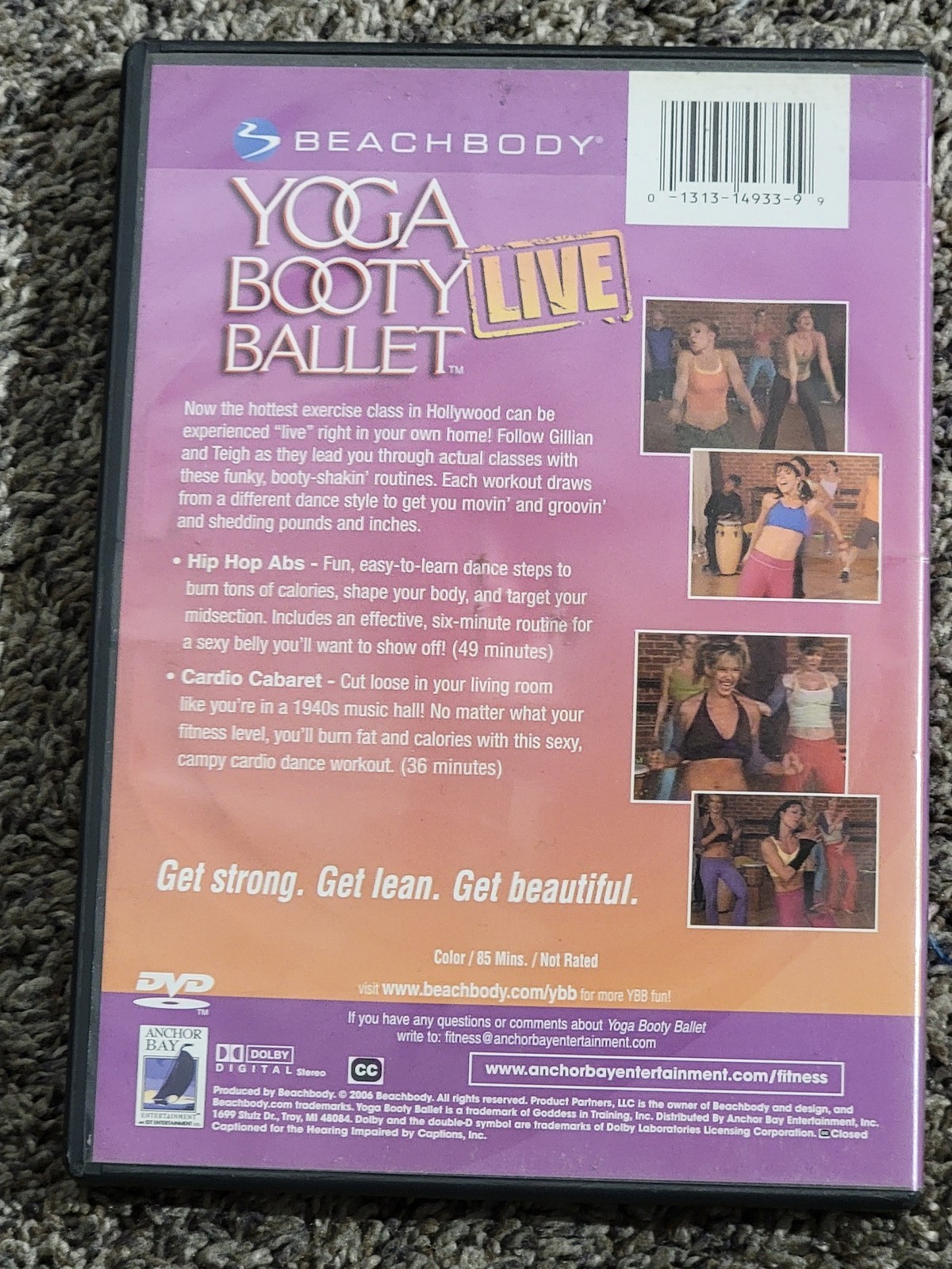 Beachbody Yoga Booty Ballet Live 2-Disc DVD Set Hip Hop Abs Cardio Cabaret Fitne