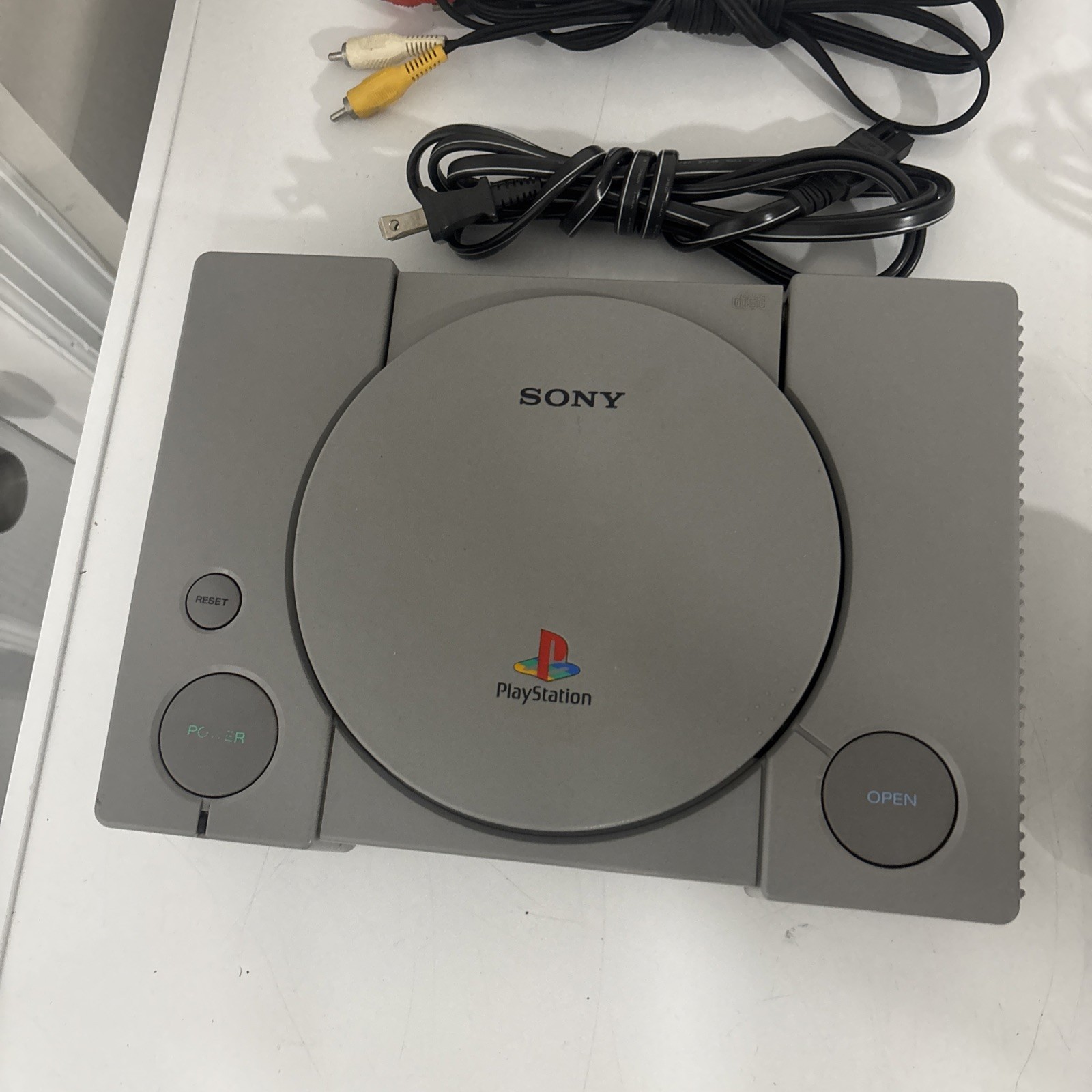 Sony PlayStation 1 Console Wired RCA RF Cables Not Tested